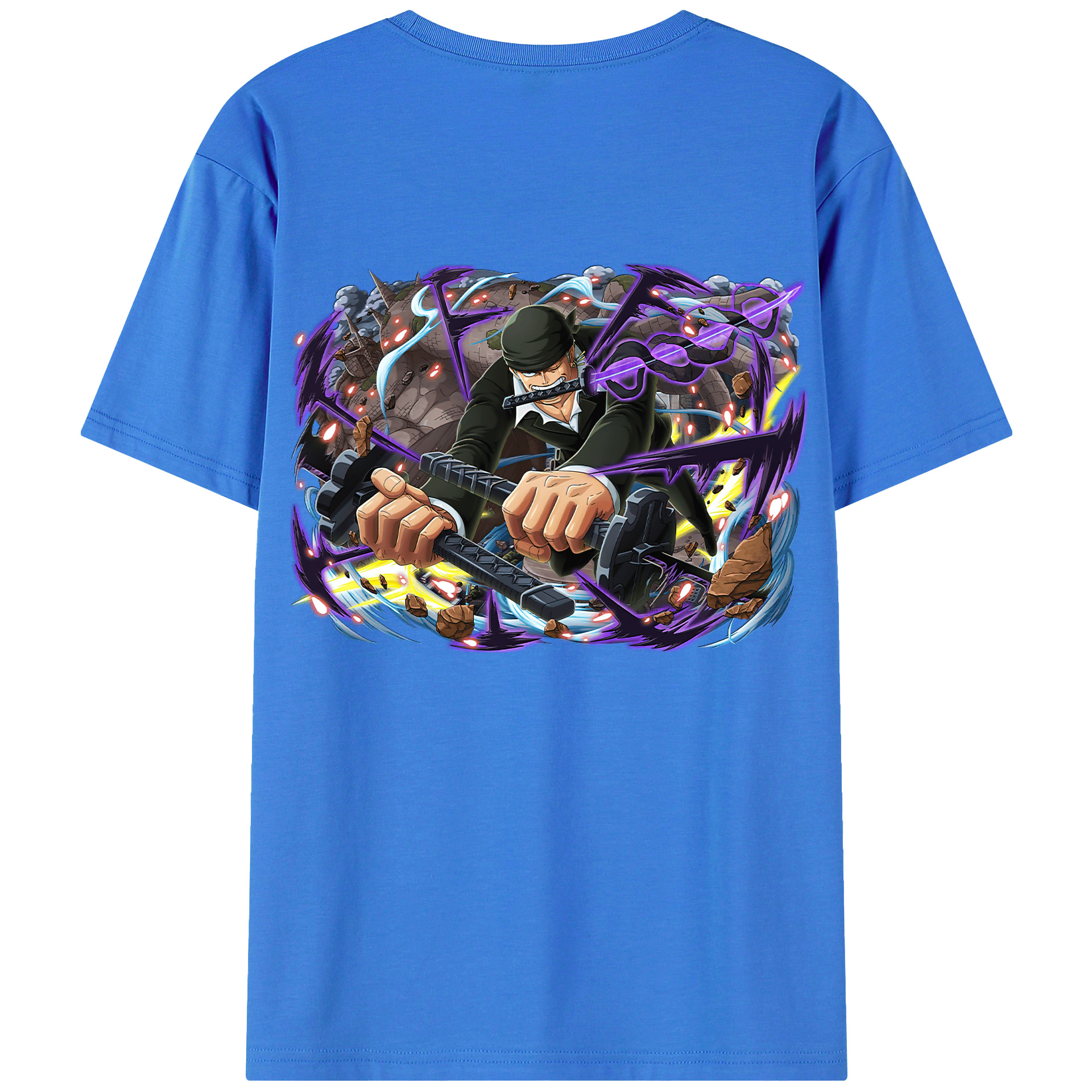 ワンピース ロロノア・ゾロ ONE PIECE Roronoa Zoro 綿100％半袖Tシャツ（背面プリント）