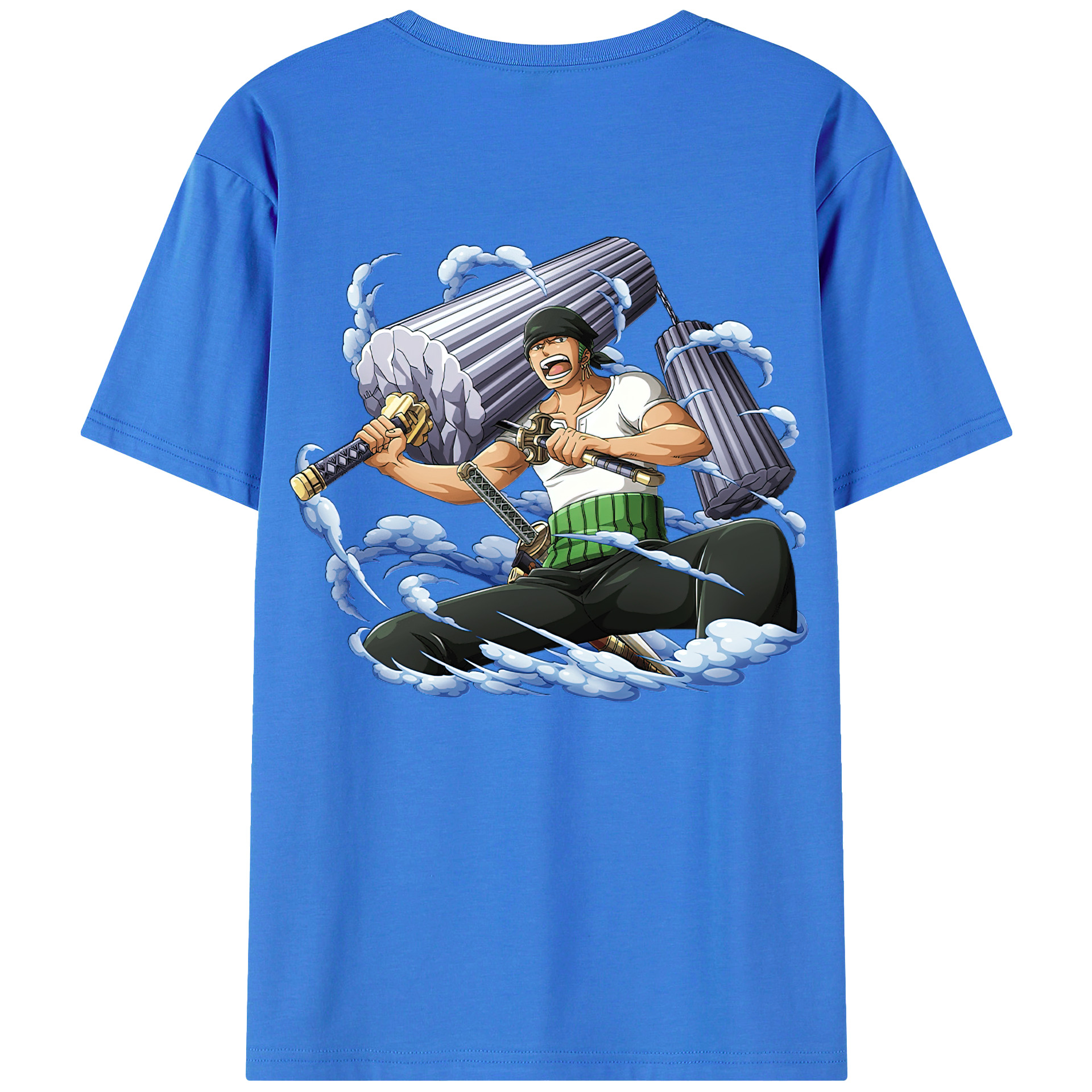 ワンピース ロロノア・ゾロ ONE PIECE Roronoa Zoro 綿100％半袖Tシャツ（背面プリント）