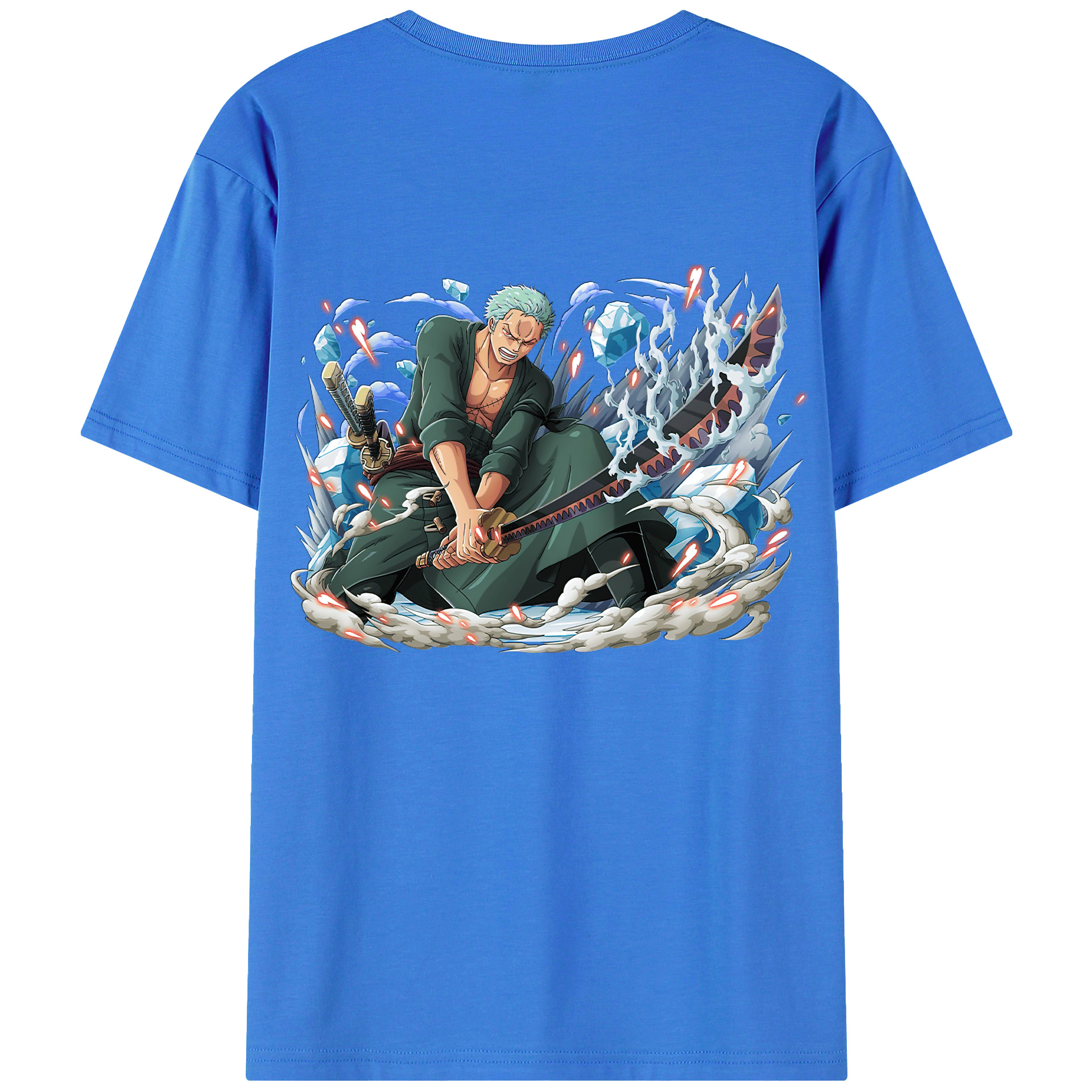 ワンピース ロロノア・ゾロ ONE PIECE Roronoa Zoro 綿100％半袖Tシャツ（背面プリント）