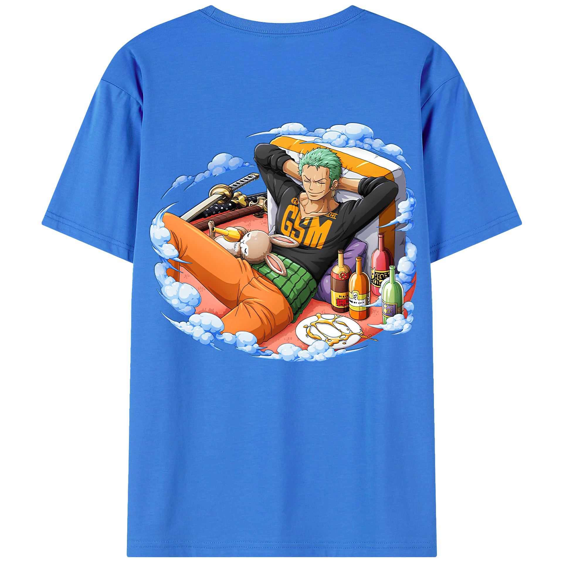 ワンピース ロロノア・ゾロ ONE PIECE Roronoa Zoro 綿100％半袖Tシャツ（背面プリント）