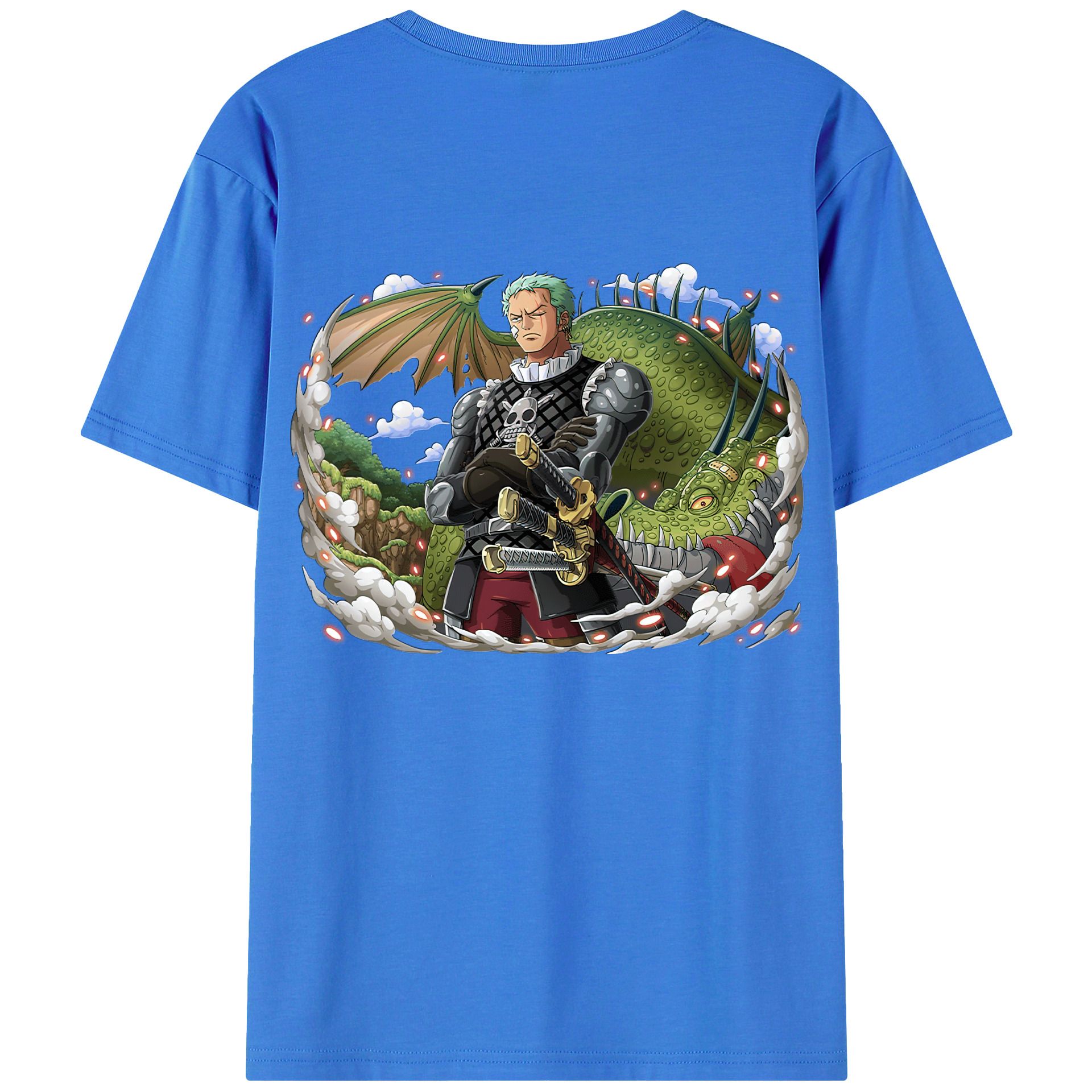 ワンピース ロロノア・ゾロ ONE PIECE Roronoa Zoro 綿100％半袖Tシャツ（背面プリント）