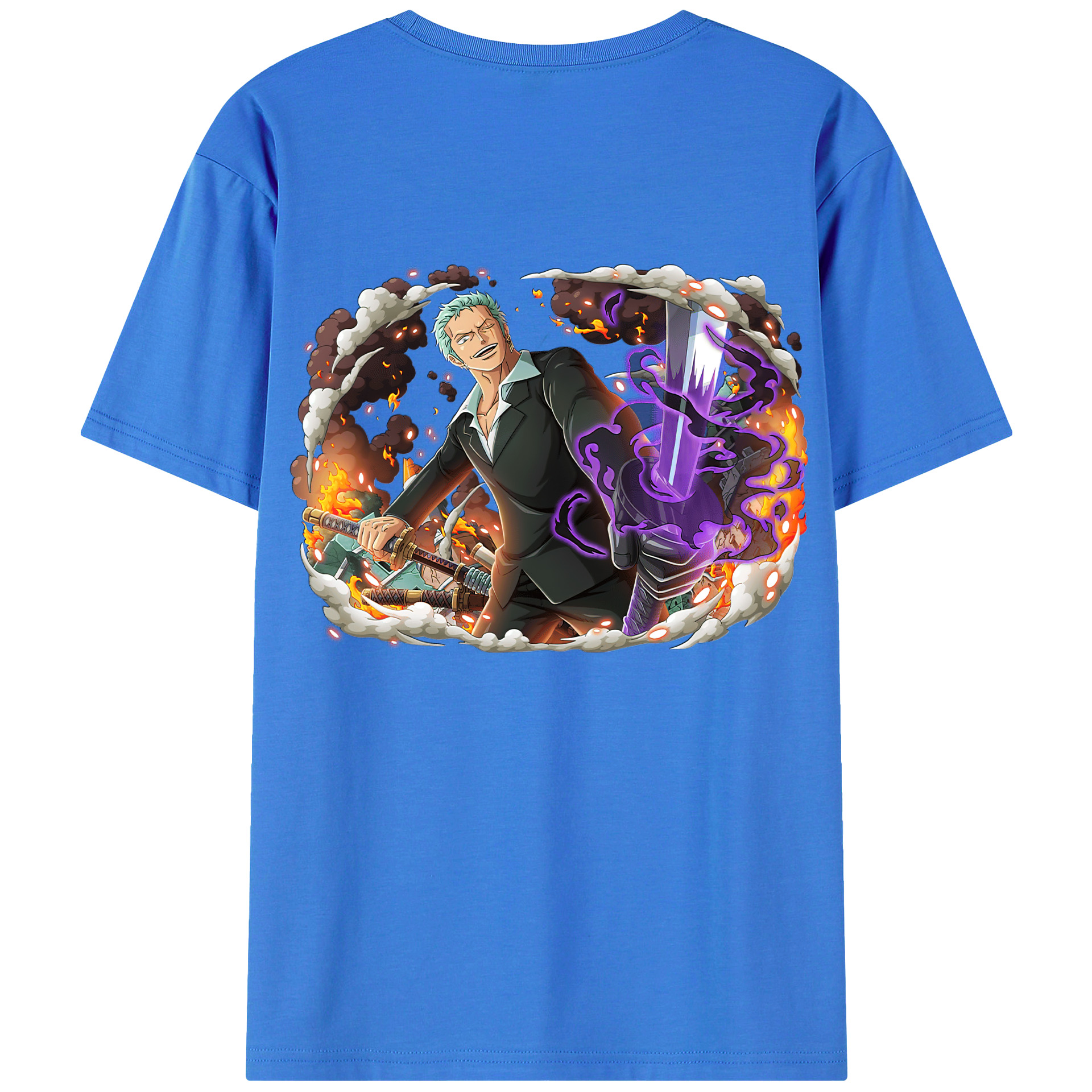 ワンピース ロロノア・ゾロ ONE PIECE Roronoa Zoro 綿100％半袖Tシャツ（背面プリント）