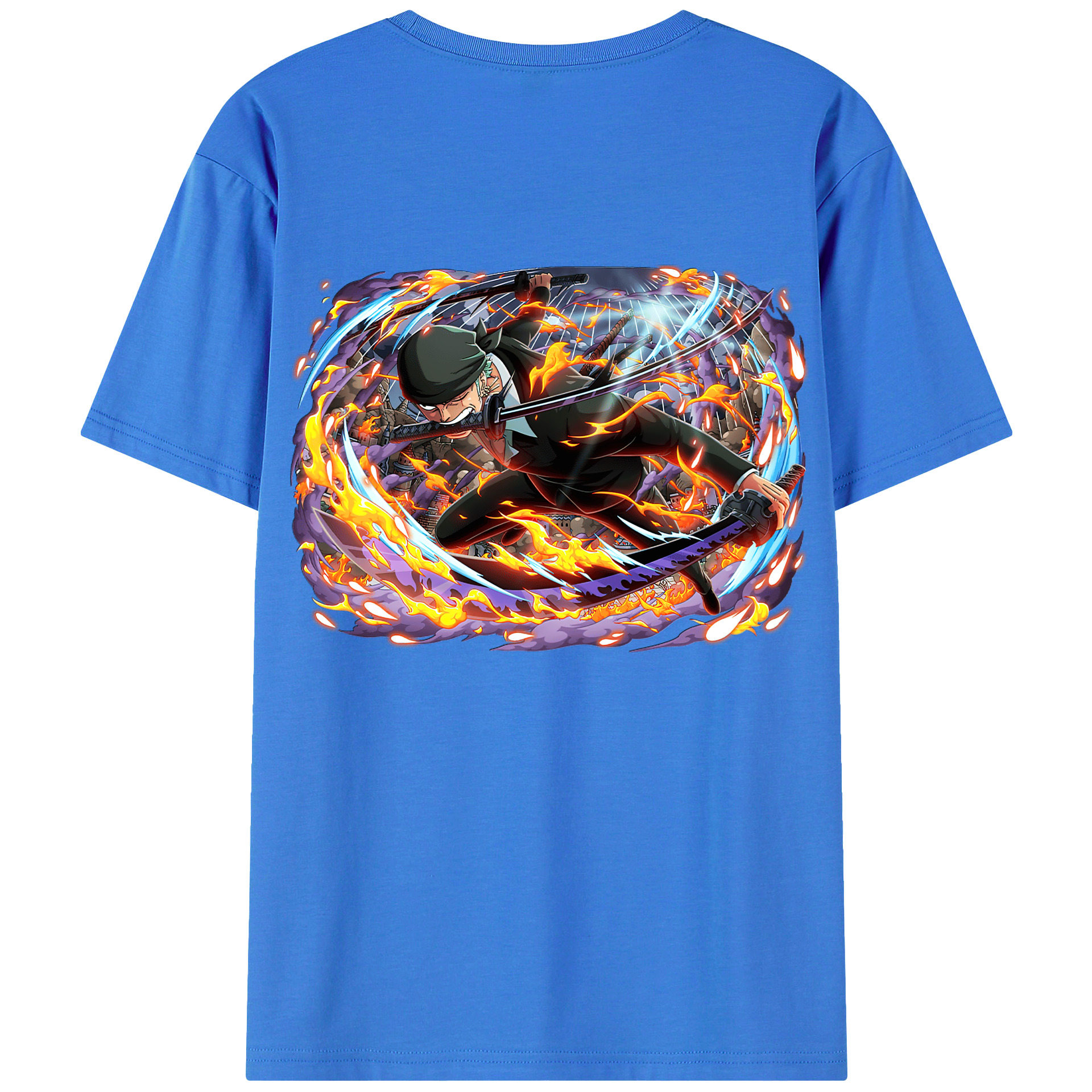 ワンピース ロロノア・ゾロ ONE PIECE Roronoa Zoro 綿100％半袖Tシャツ（背面プリント）