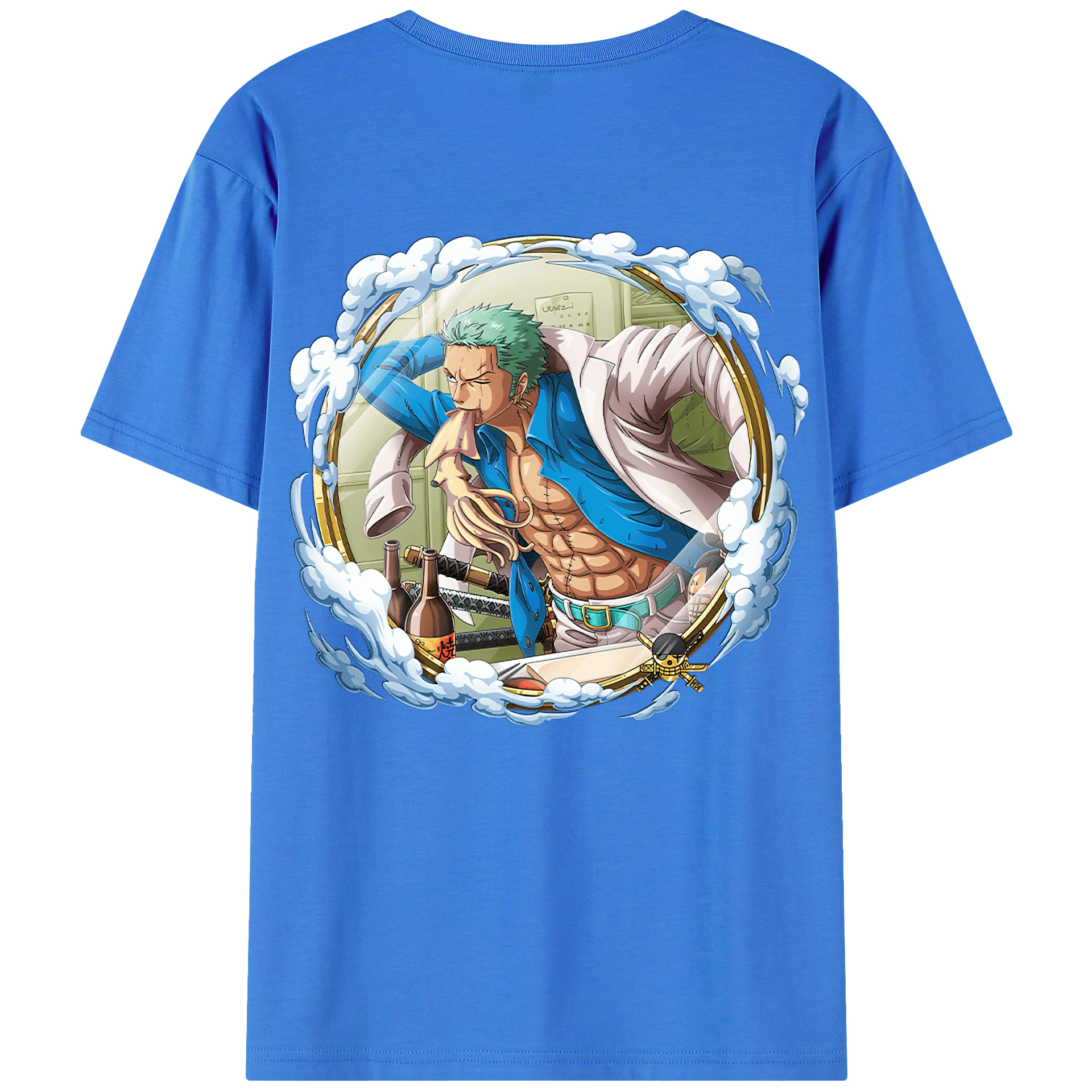ワンピース ロロノア・ゾロ ONE PIECE Roronoa Zoro 綿100％半袖Tシャツ（背面プリント）