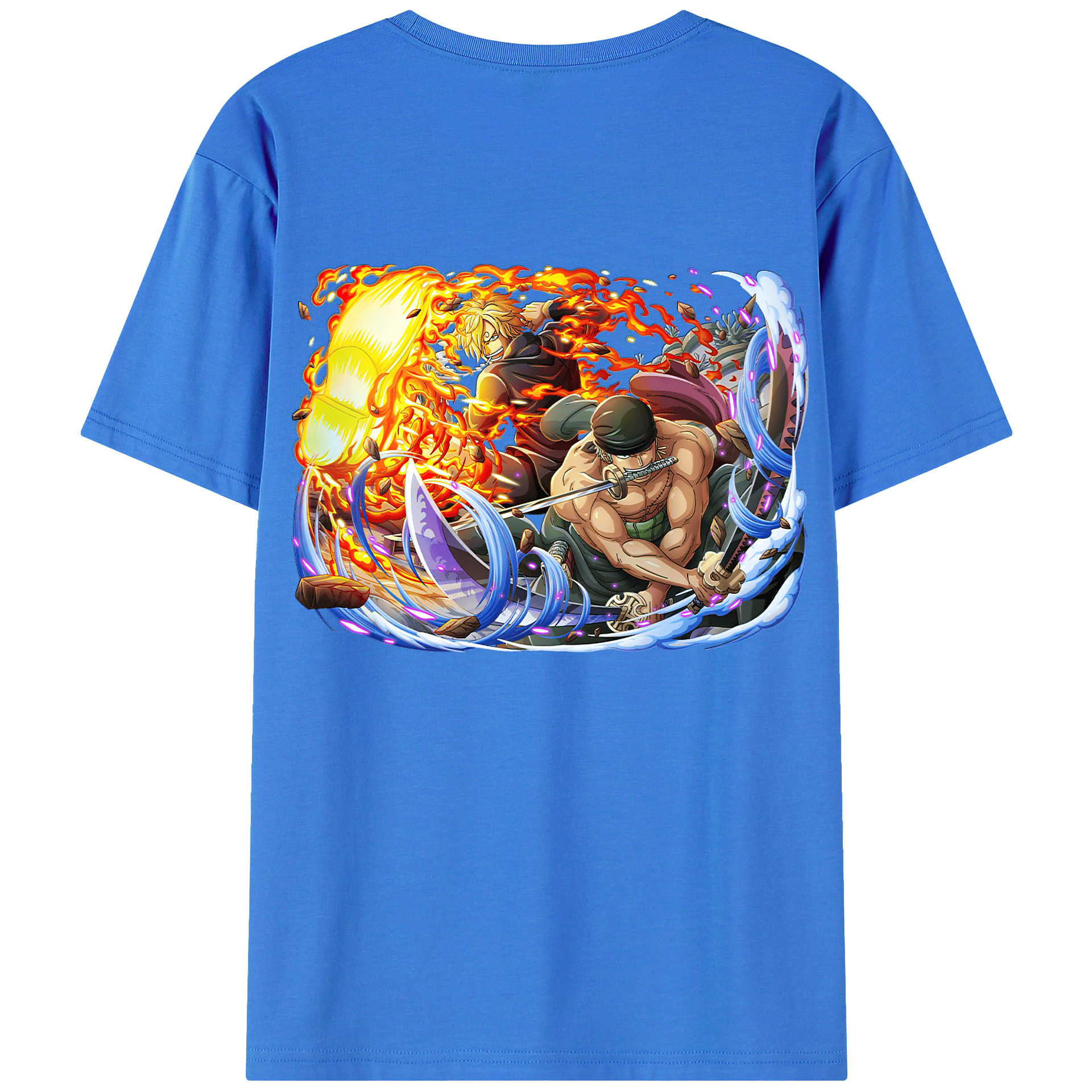 ワンピース ロロノア・ゾロ ONE PIECE Roronoa Zoro 綿100％半袖Tシャツ（背面プリント）