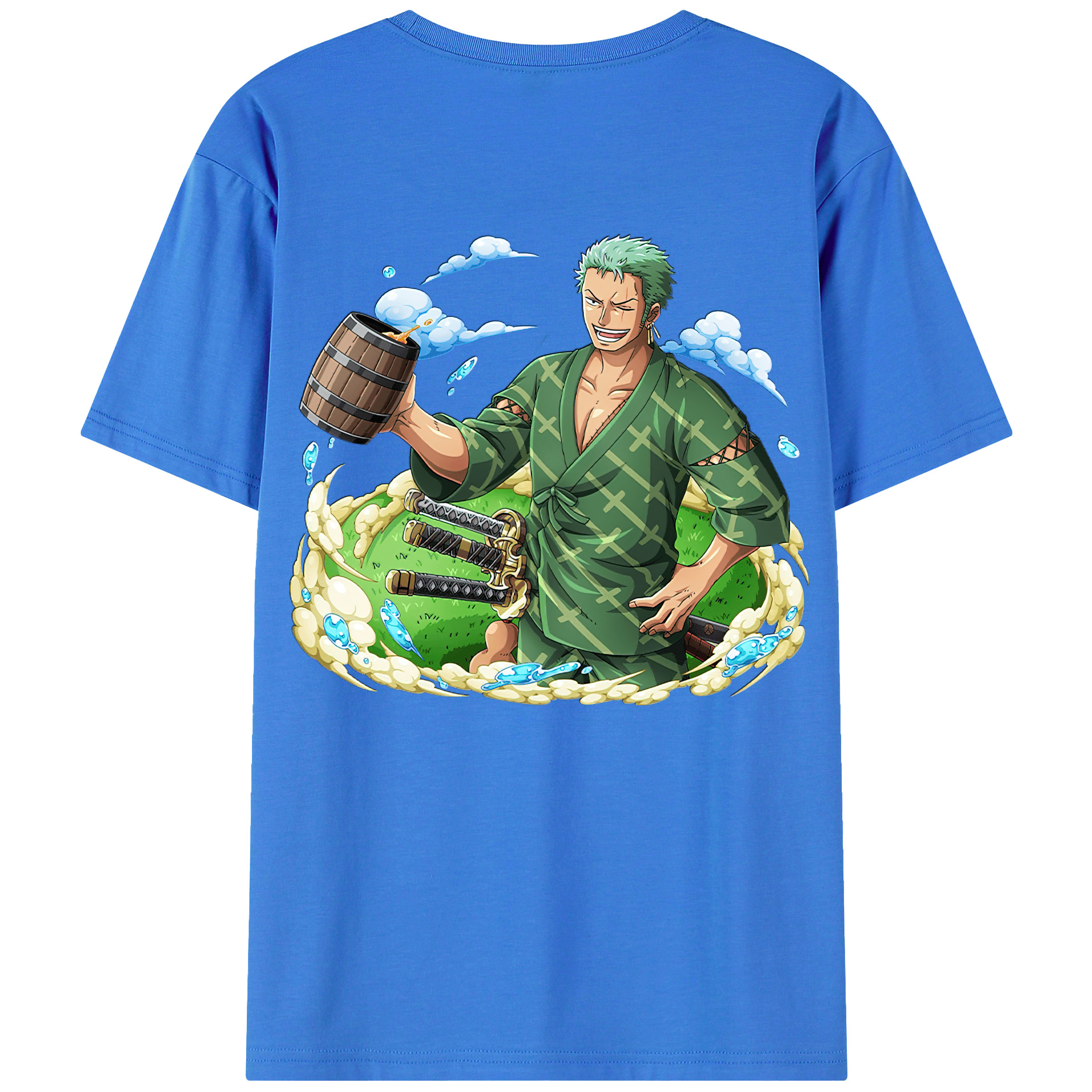 ワンピース ロロノア・ゾロ ONE PIECE Roronoa Zoro 綿100％半袖Tシャツ（背面プリント）