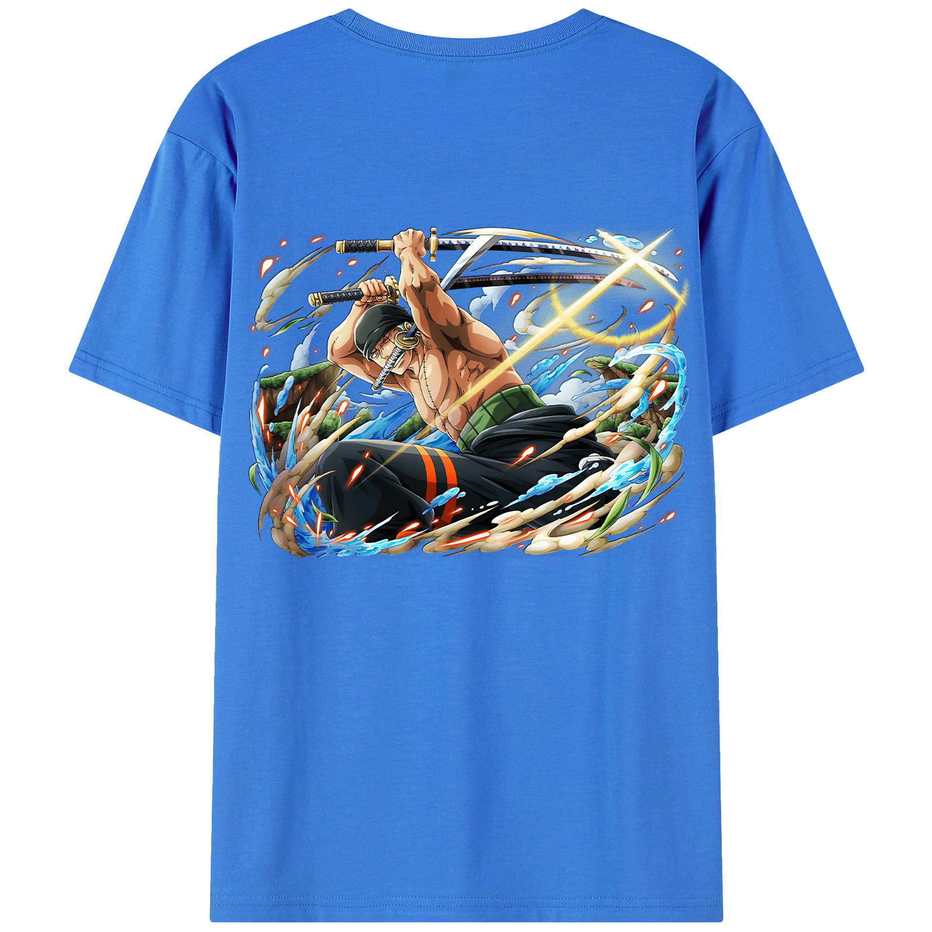 ワンピース ロロノア・ゾロ ONE PIECE Roronoa Zoro 綿100％半袖Tシャツ（背面プリント）