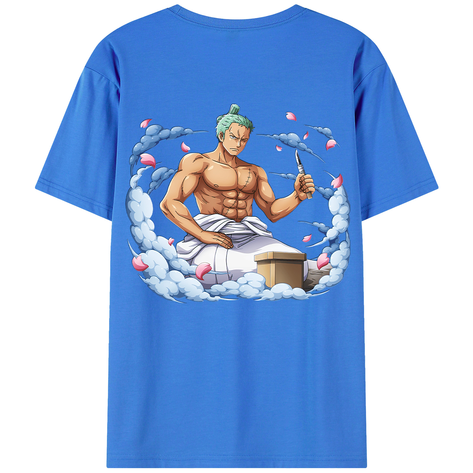 ワンピース ロロノア・ゾロ ONE PIECE Roronoa Zoro 綿100％半袖Tシャツ（背面プリント）
