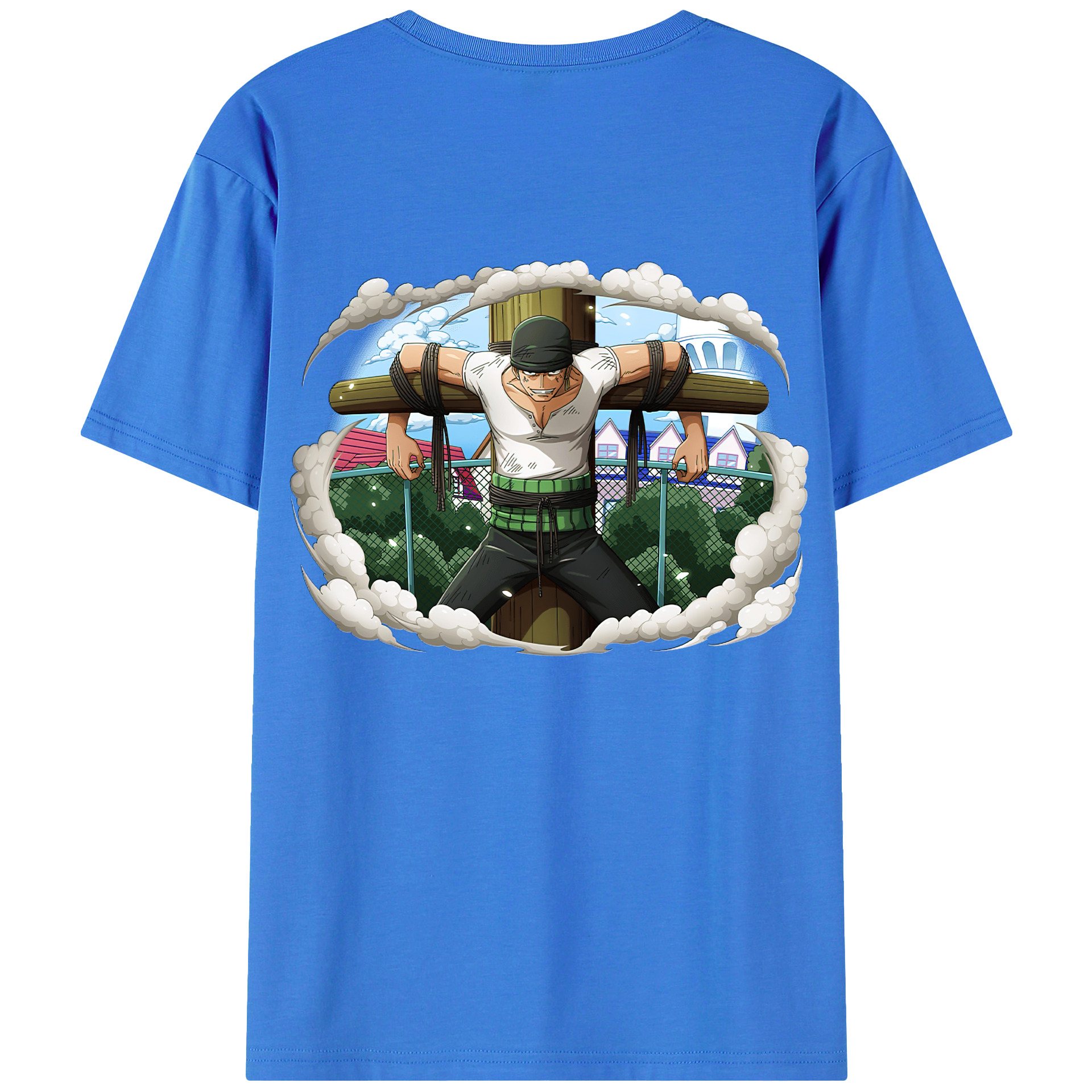 ワンピース ロロノア・ゾロ ONE PIECE Roronoa Zoro 綿100％半袖Tシャツ（背面プリント）