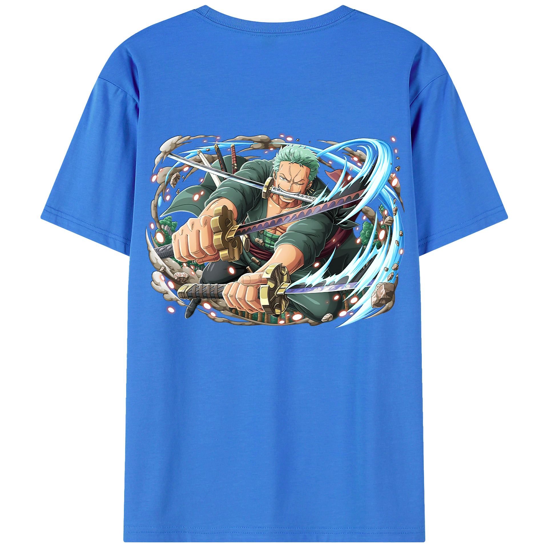 ワンピース ロロノア・ゾロ ONE PIECE Roronoa Zoro 綿100％半袖Tシャツ（背面プリント）