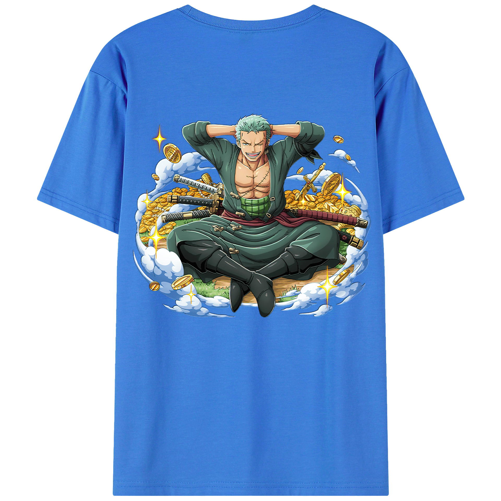 ワンピース ロロノア・ゾロ ONE PIECE Roronoa Zoro 綿100％半袖Tシャツ（背面プリント）