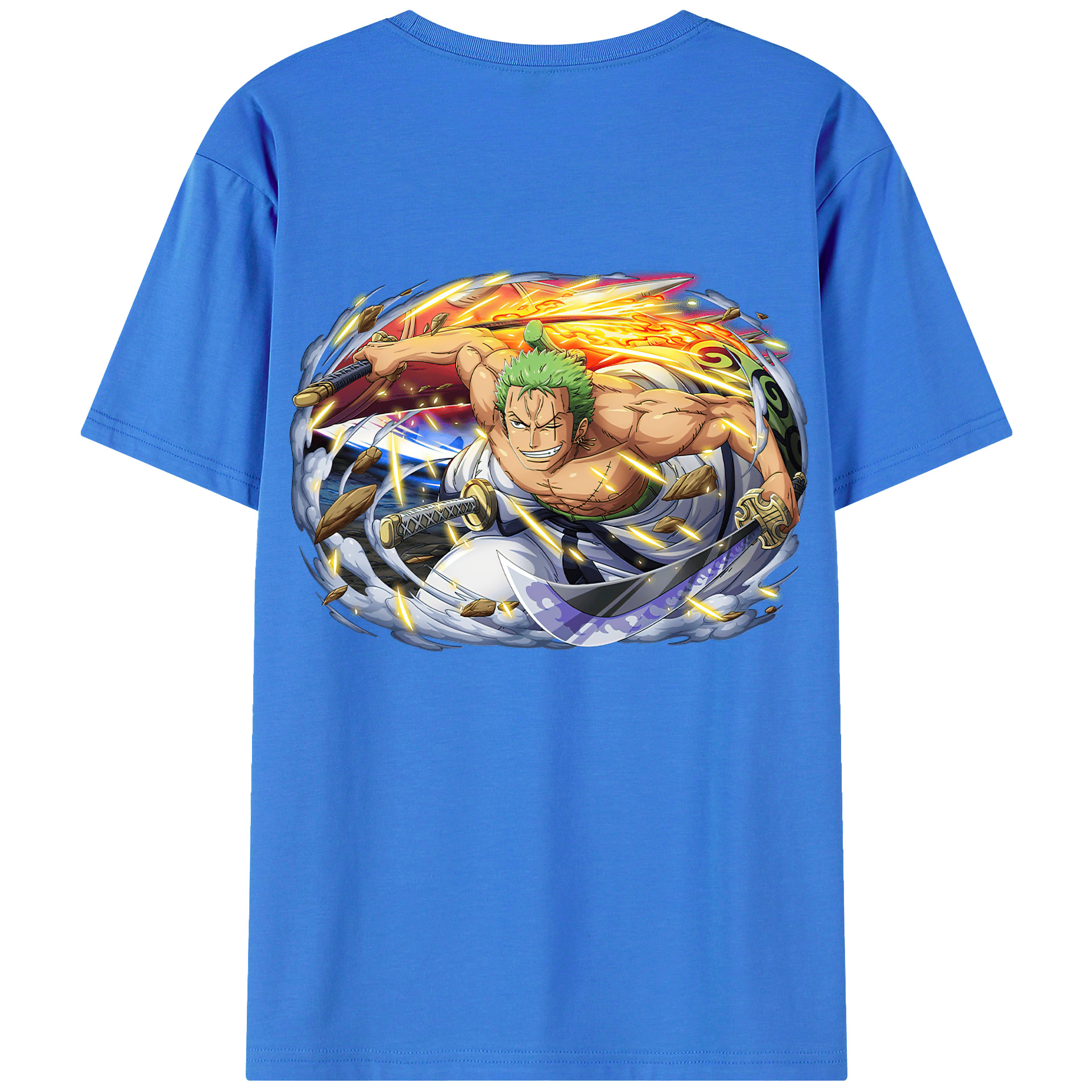 ワンピース ロロノア・ゾロ ONE PIECE Roronoa Zoro 綿100％半袖Tシャツ（背面プリント）