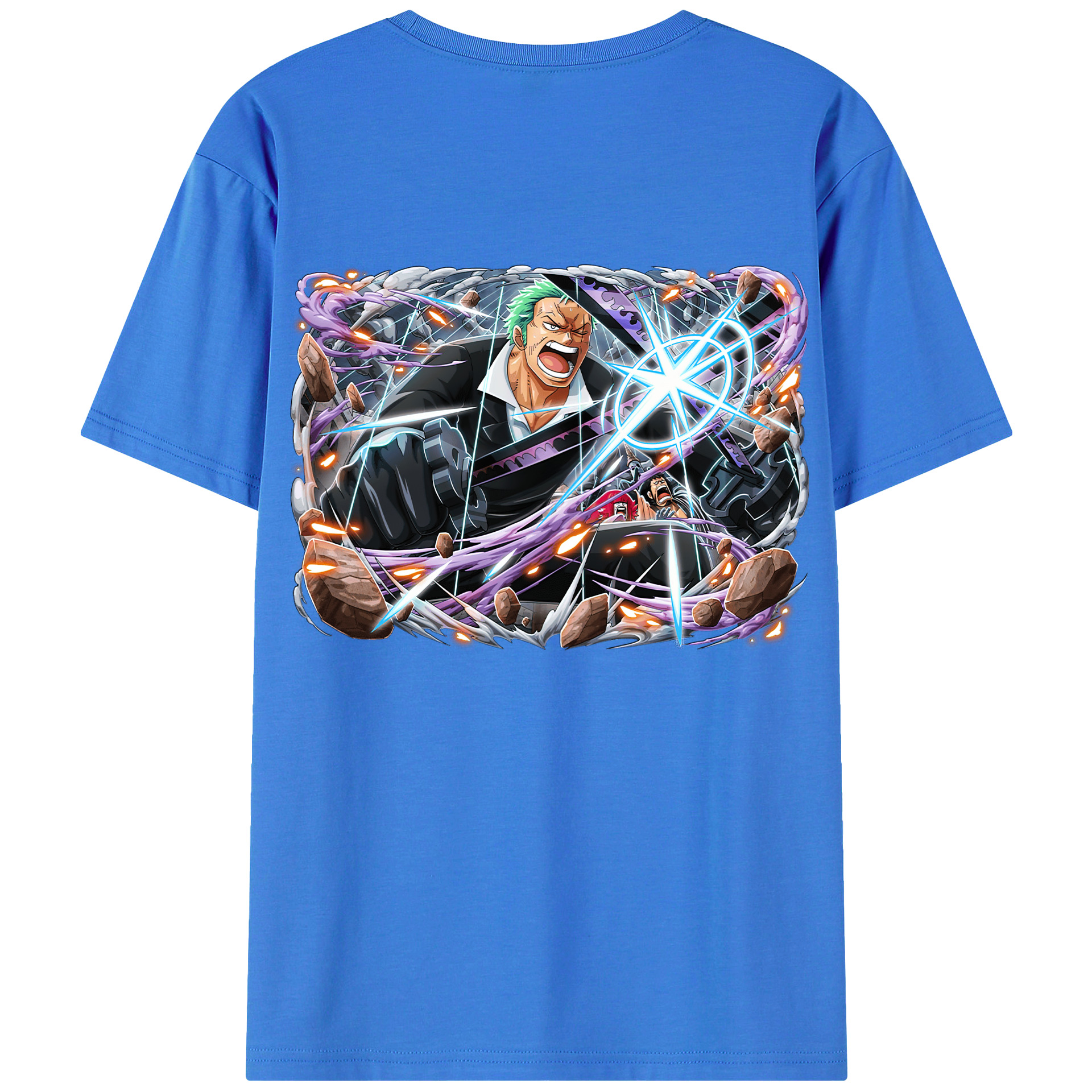 ワンピース ロロノア・ゾロ ONE PIECE Roronoa Zoro 綿100％半袖Tシャツ（背面プリント）