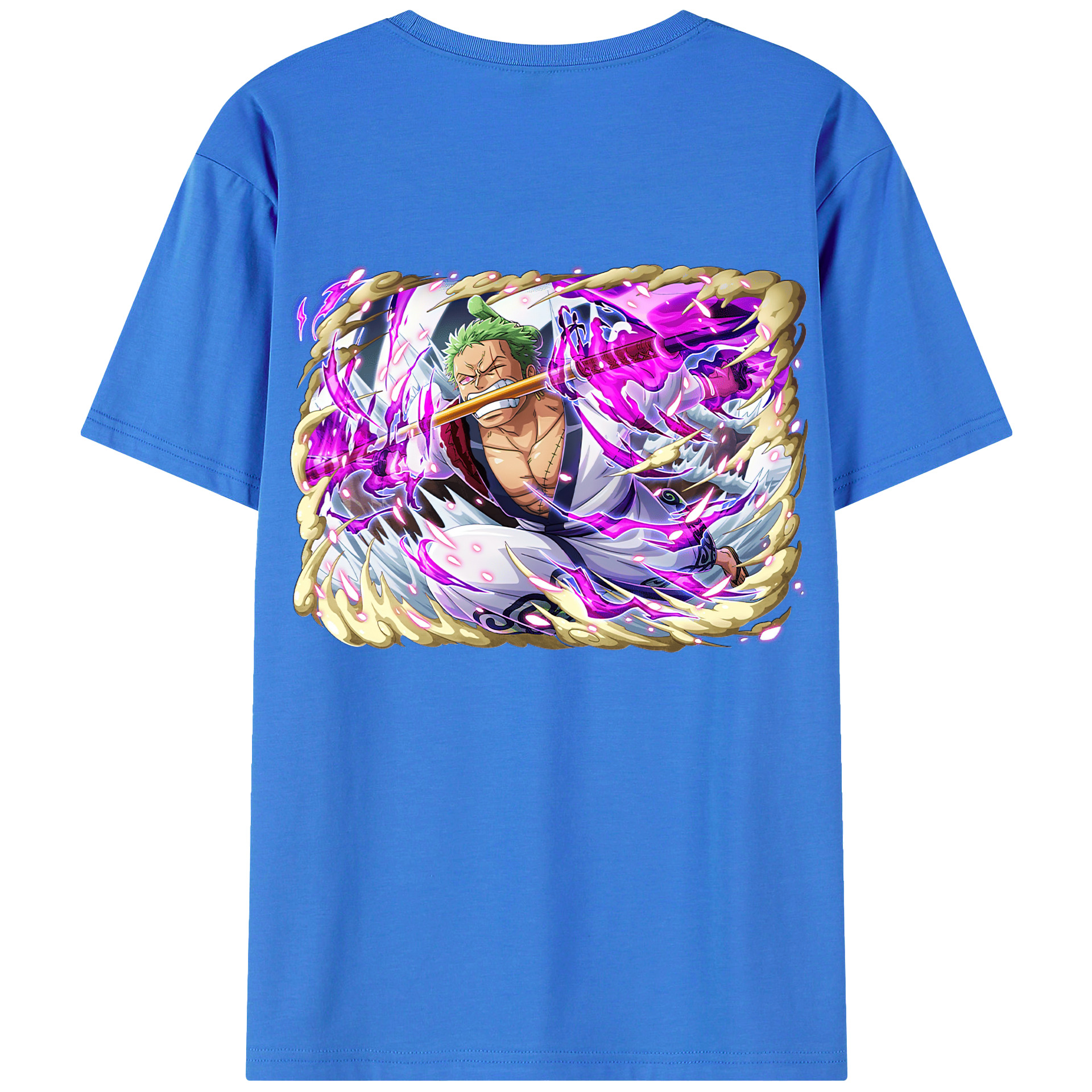 ワンピース ロロノア・ゾロ ONE PIECE Roronoa Zoro 綿100％半袖Tシャツ（背面プリント）