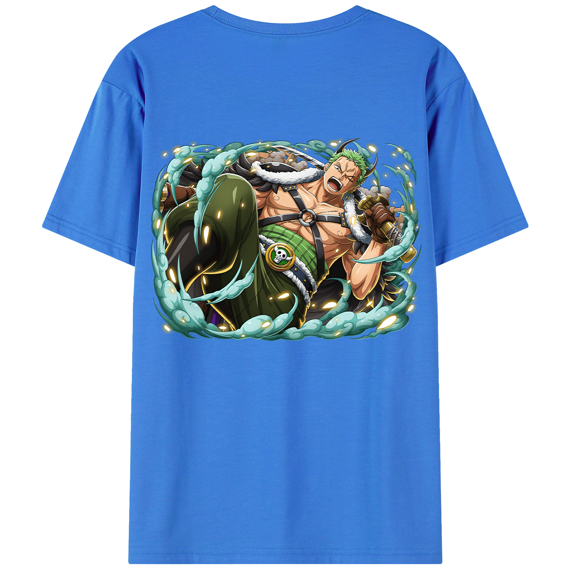 ワンピース ロロノア・ゾロ ONE PIECE Roronoa Zoro 綿100％半袖Tシャツ（背面プリント）