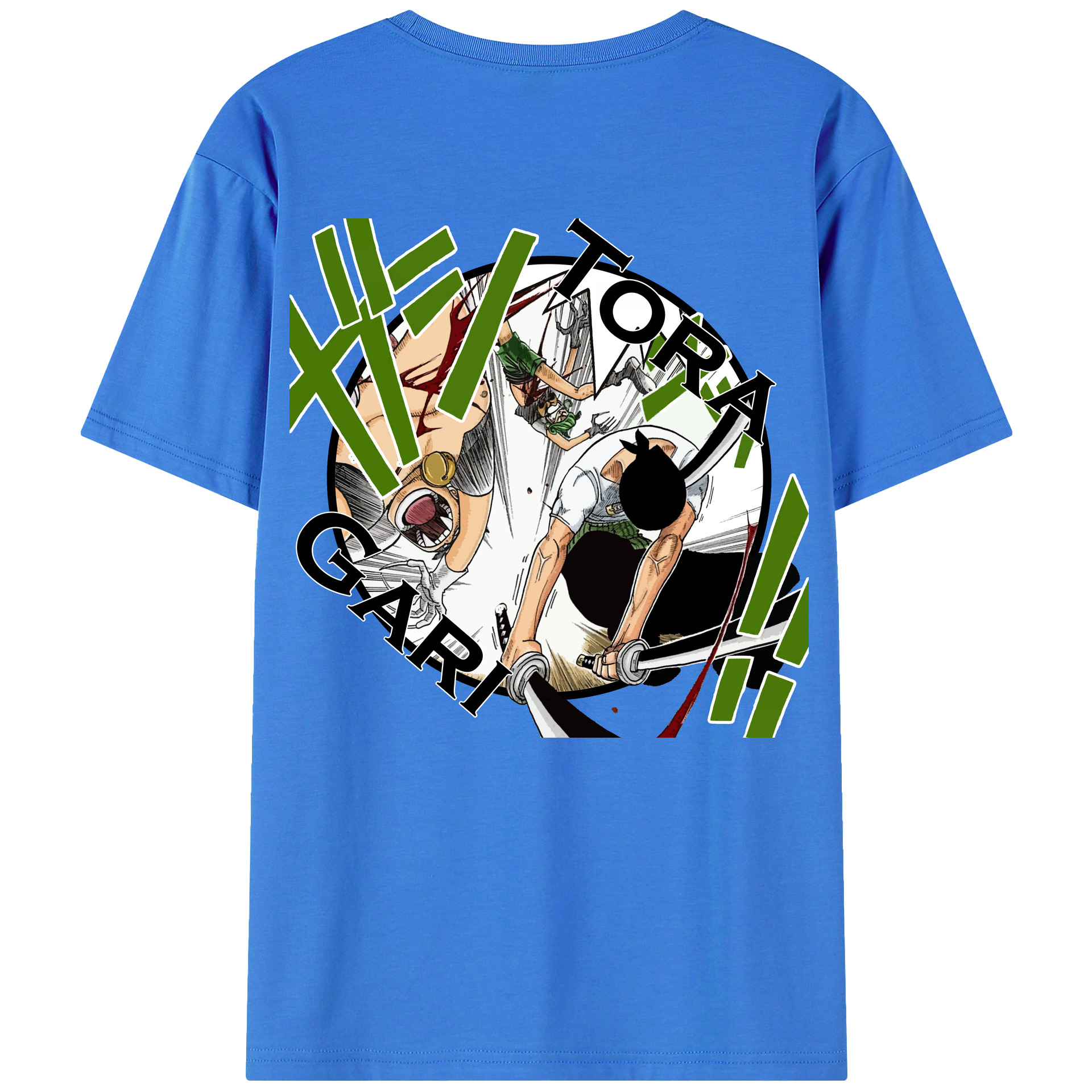 ワンピース ロロノア・ゾロ ONE PIECE Roronoa Zoro 綿100％半袖Tシャツ（背面プリント）