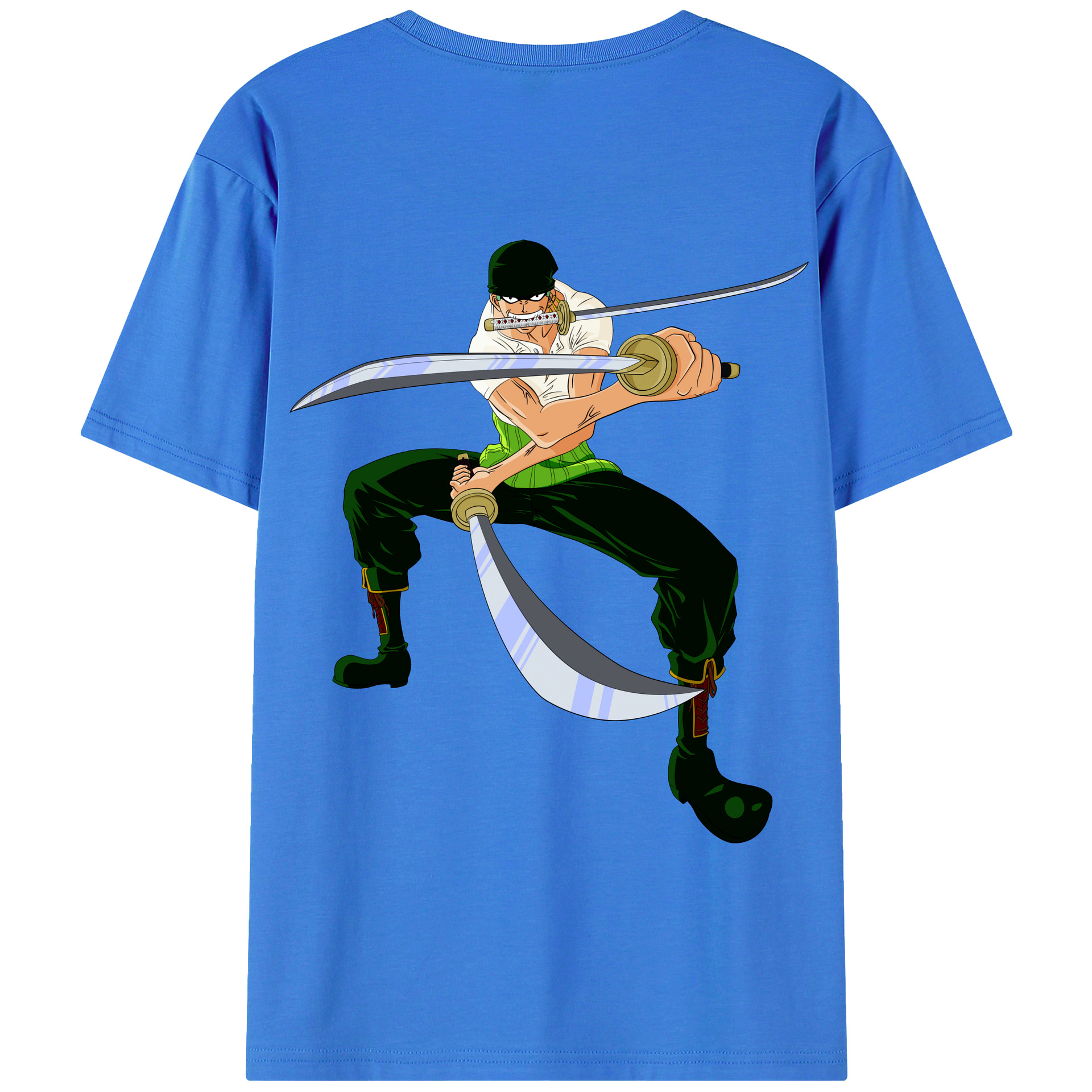 ワンピース ロロノア・ゾロ ONE PIECE Roronoa Zoro 綿100％半袖Tシャツ（背面プリント）