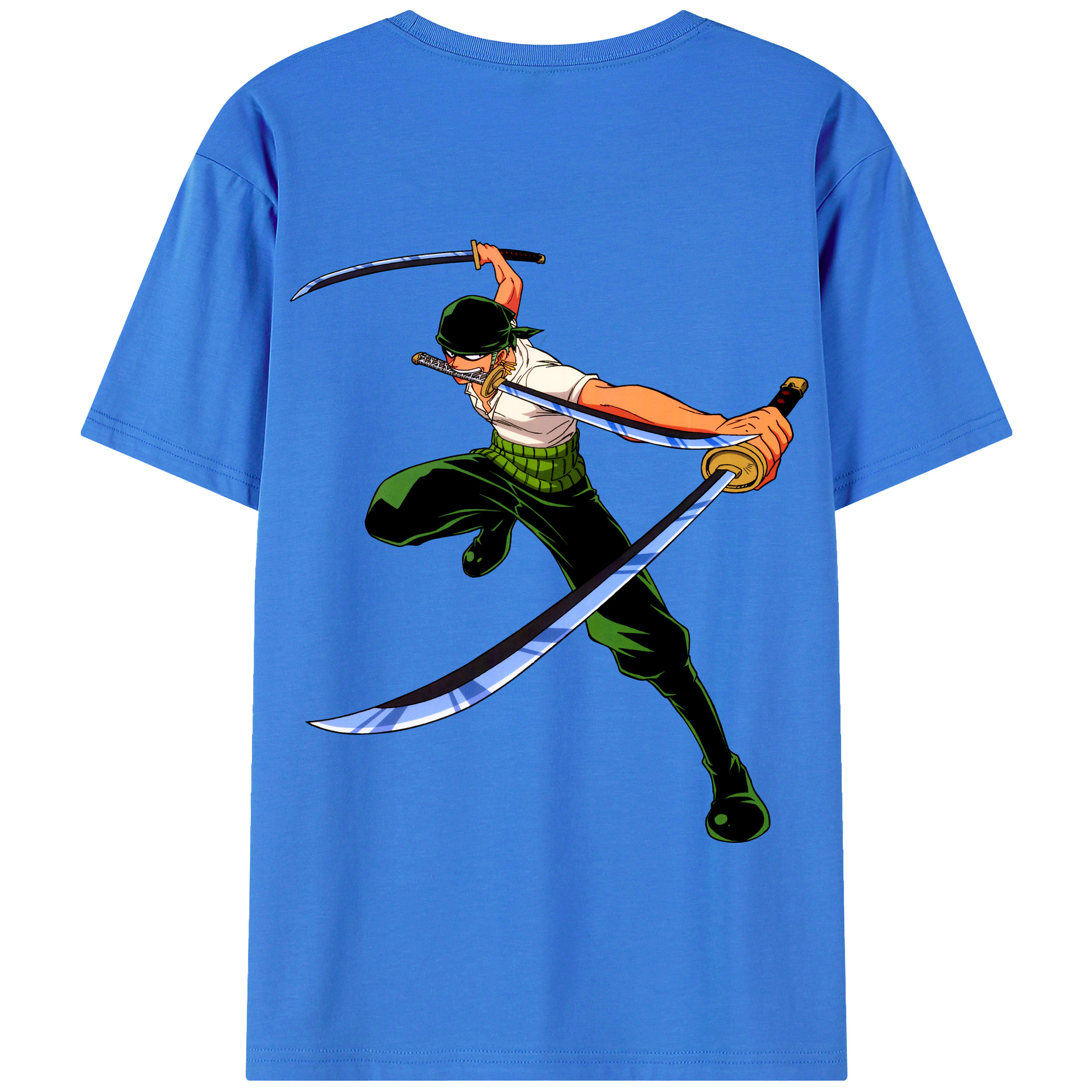 ワンピース ロロノア・ゾロ ONE PIECE Roronoa Zoro 綿100％半袖Tシャツ（背面プリント）