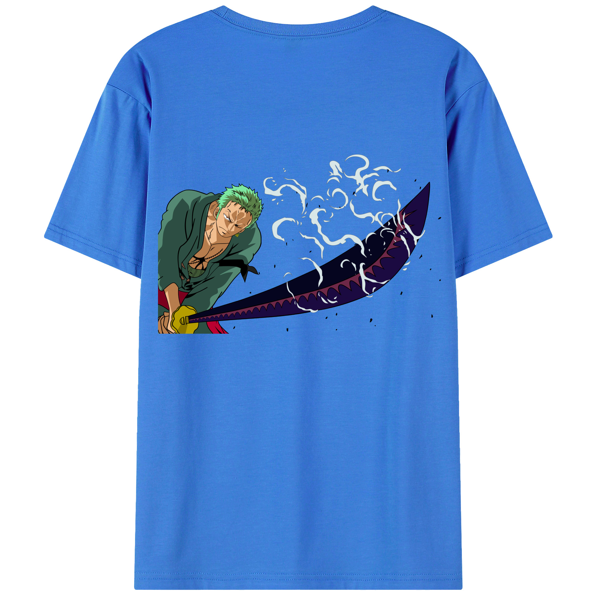ワンピース ロロノア・ゾロ ONE PIECE Roronoa Zoro 綿100％半袖Tシャツ（背面プリント）