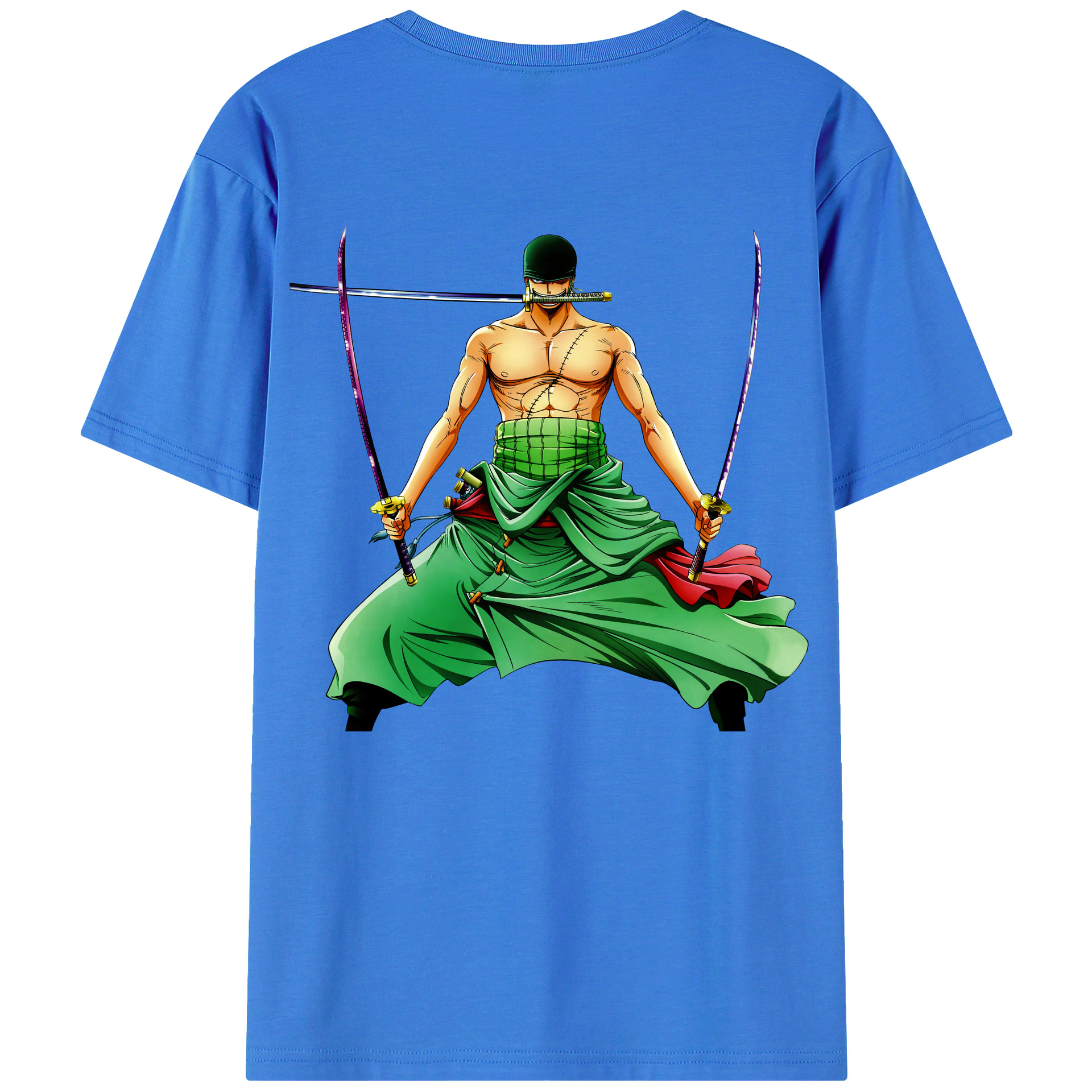 ワンピース ロロノア・ゾロ ONE PIECE Roronoa Zoro 綿100％半袖Tシャツ（背面プリント）