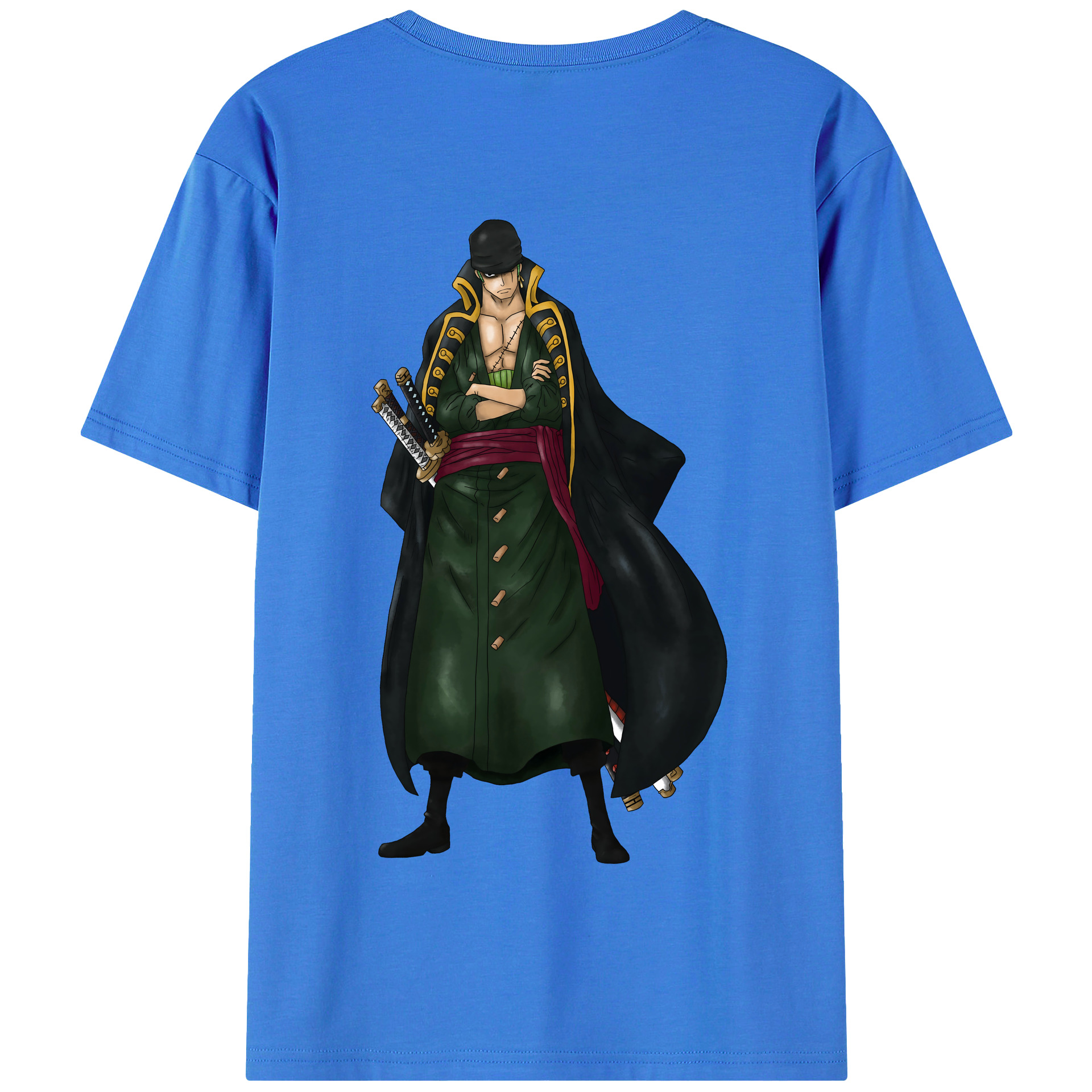 ワンピース ロロノア・ゾロ ONE PIECE Roronoa Zoro 綿100％半袖Tシャツ（背面プリント）