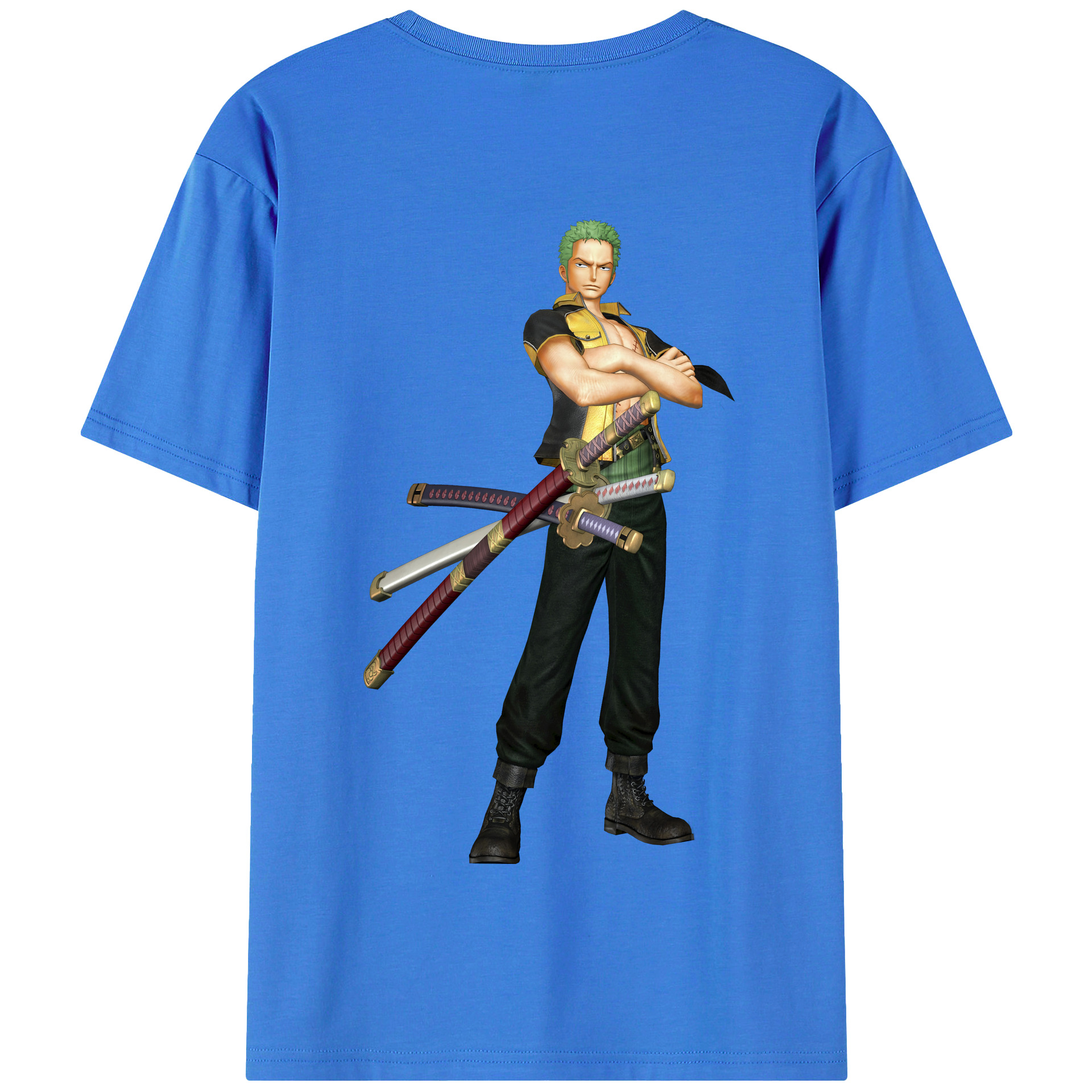 ワンピース ロロノア・ゾロ ONE PIECE Roronoa Zoro 綿100％半袖Tシャツ（背面プリント）