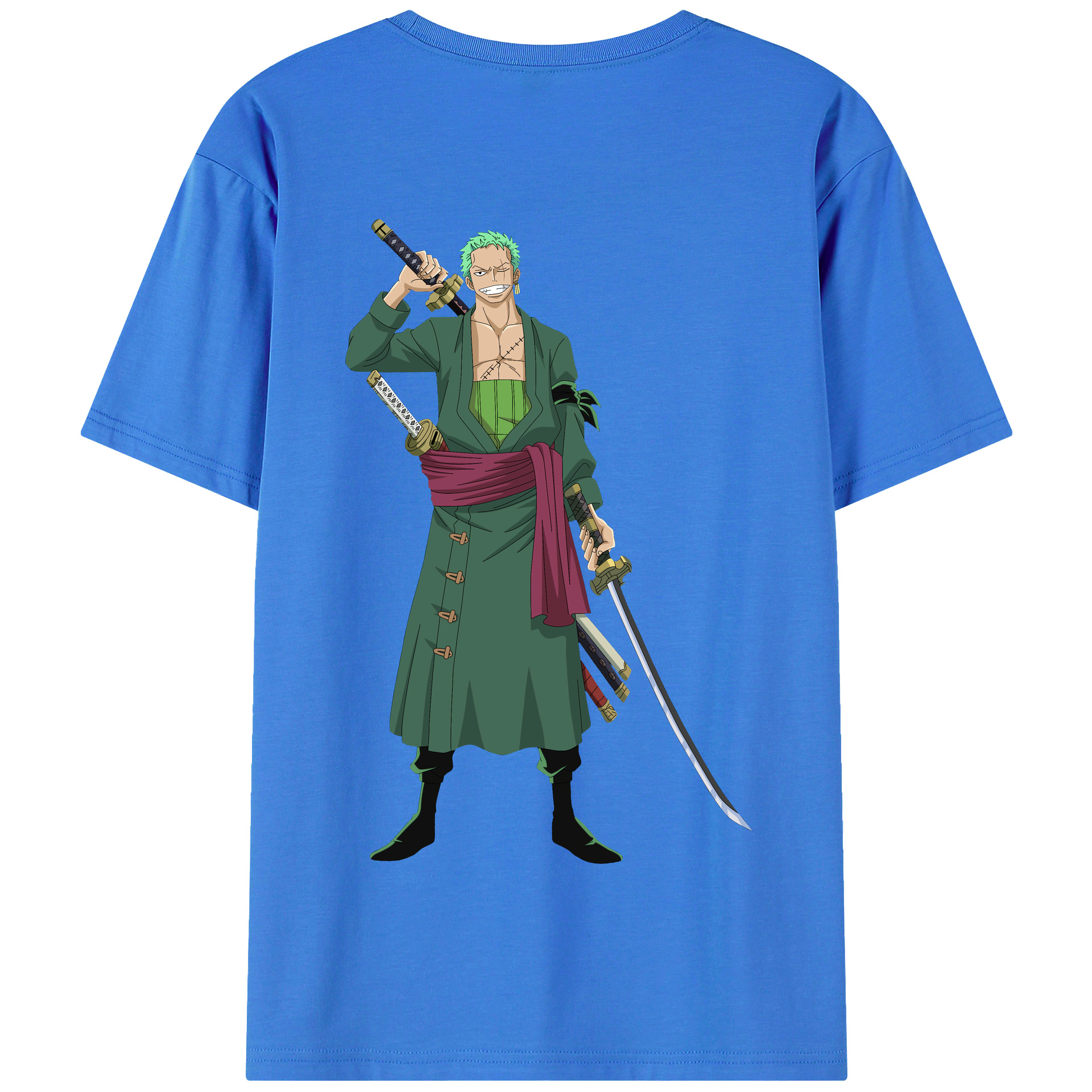 ワンピース ロロノア・ゾロ ONE PIECE Roronoa Zoro 綿100％半袖Tシャツ（背面プリント）