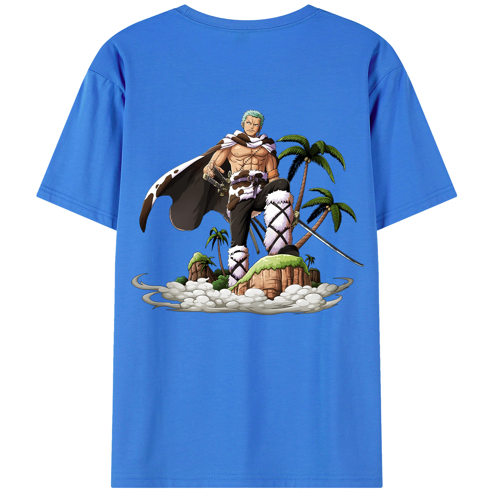 ワンピース ロロノア・ゾロ ONE PIECE Roronoa Zoro 綿100％半袖Tシャツ（背面プリント）