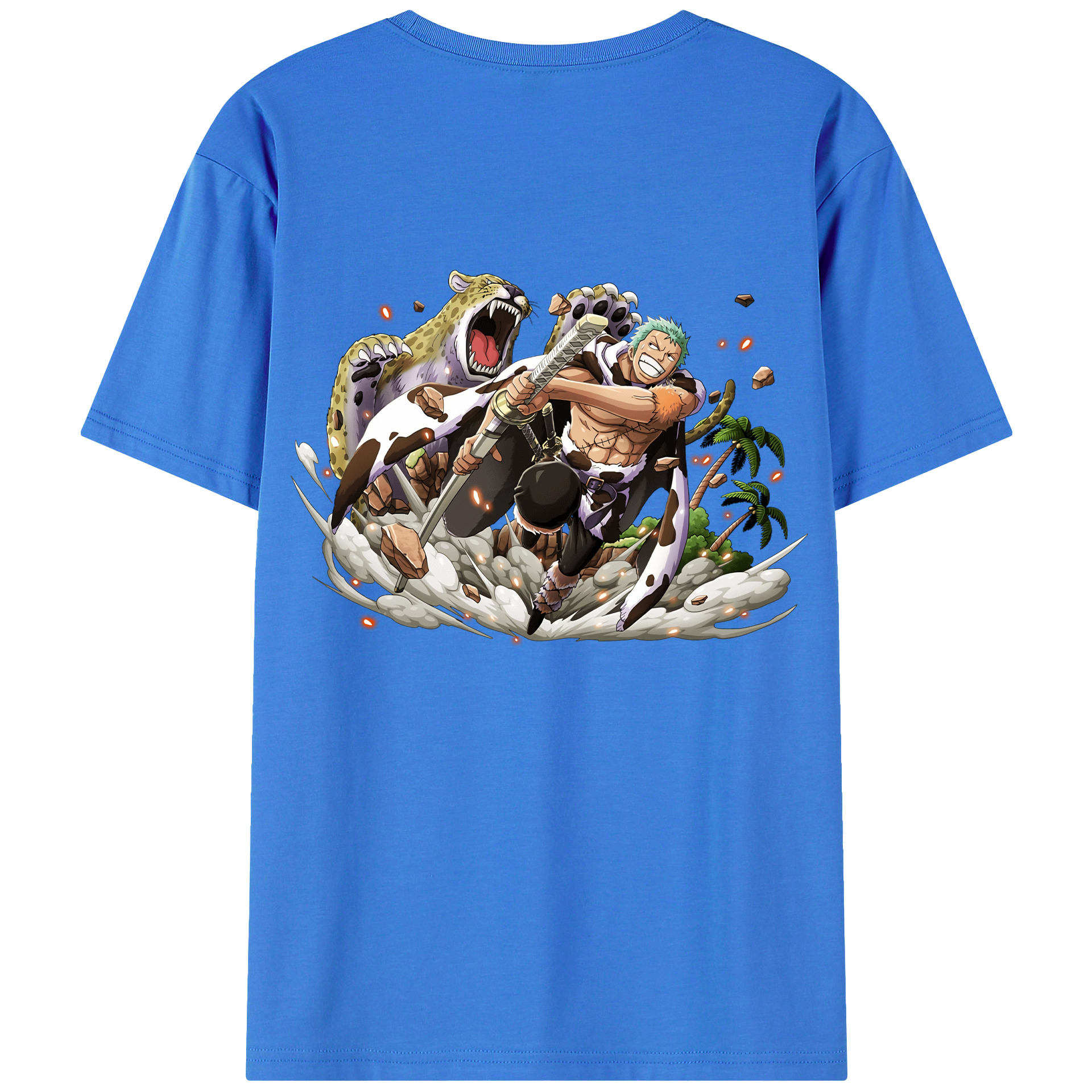 ワンピース ロロノア・ゾロ ONE PIECE Roronoa Zoro 綿100％半袖Tシャツ（背面プリント）