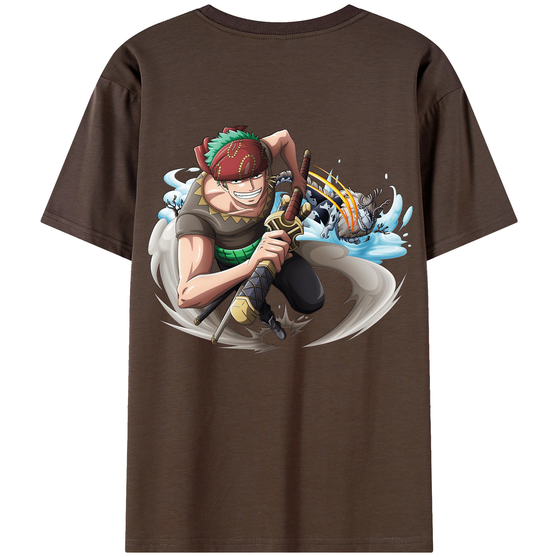ワンピース ロロノア・ゾロ ONE PIECE Roronoa Zoro 綿100％半袖Tシャツ（背面プリント）