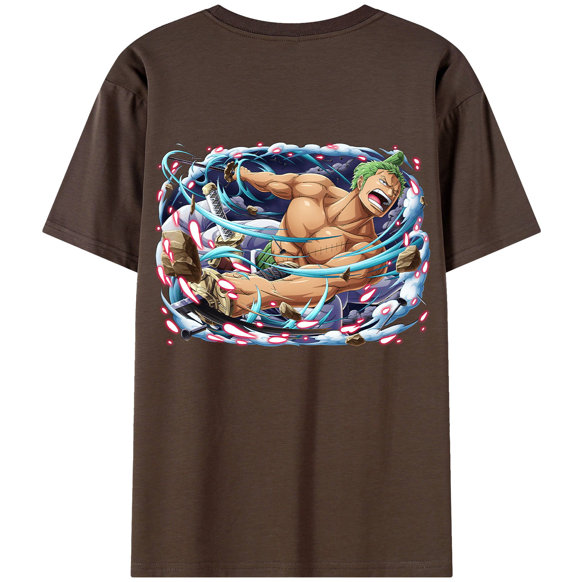ワンピース ロロノア・ゾロ ONE PIECE Roronoa Zoro 綿100％半袖Tシャツ（背面プリント）