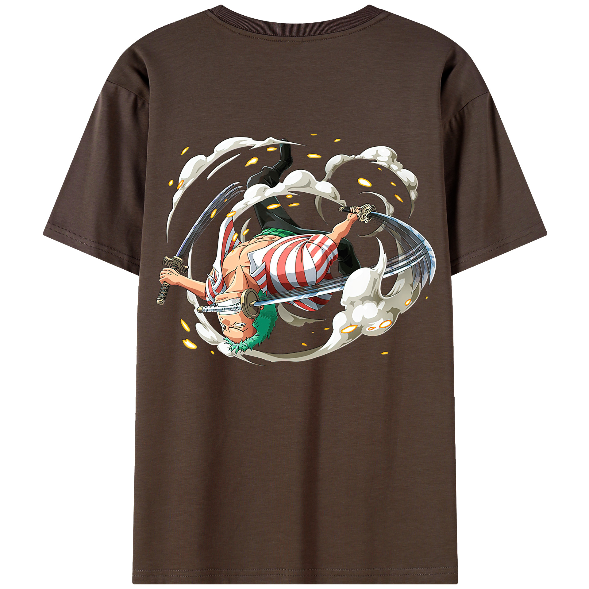 ワンピース ロロノア・ゾロ ONE PIECE Roronoa Zoro 綿100％半袖Tシャツ（背面プリント）