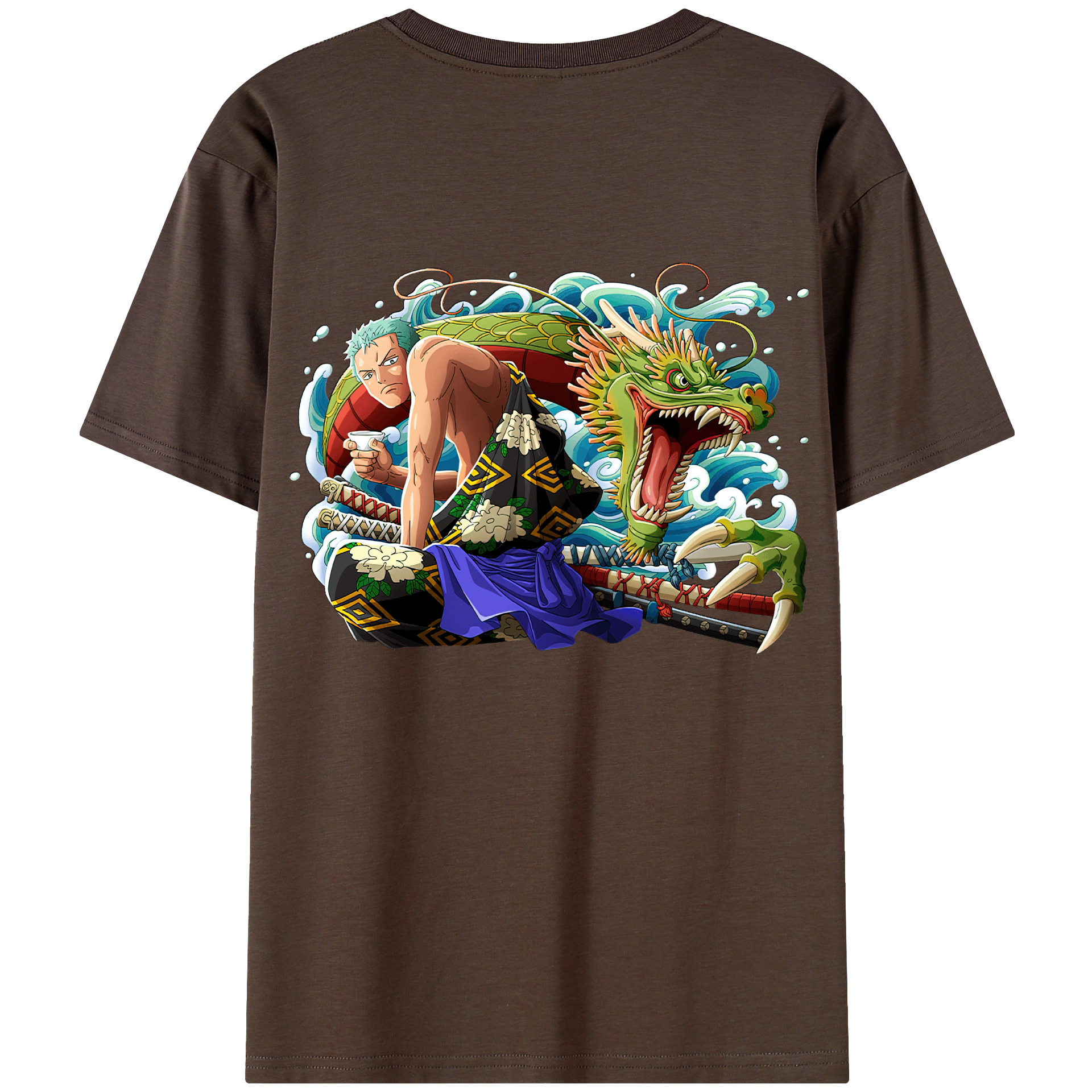 ワンピース ロロノア・ゾロ ONE PIECE Roronoa Zoro 綿100％半袖Tシャツ（背面プリント）