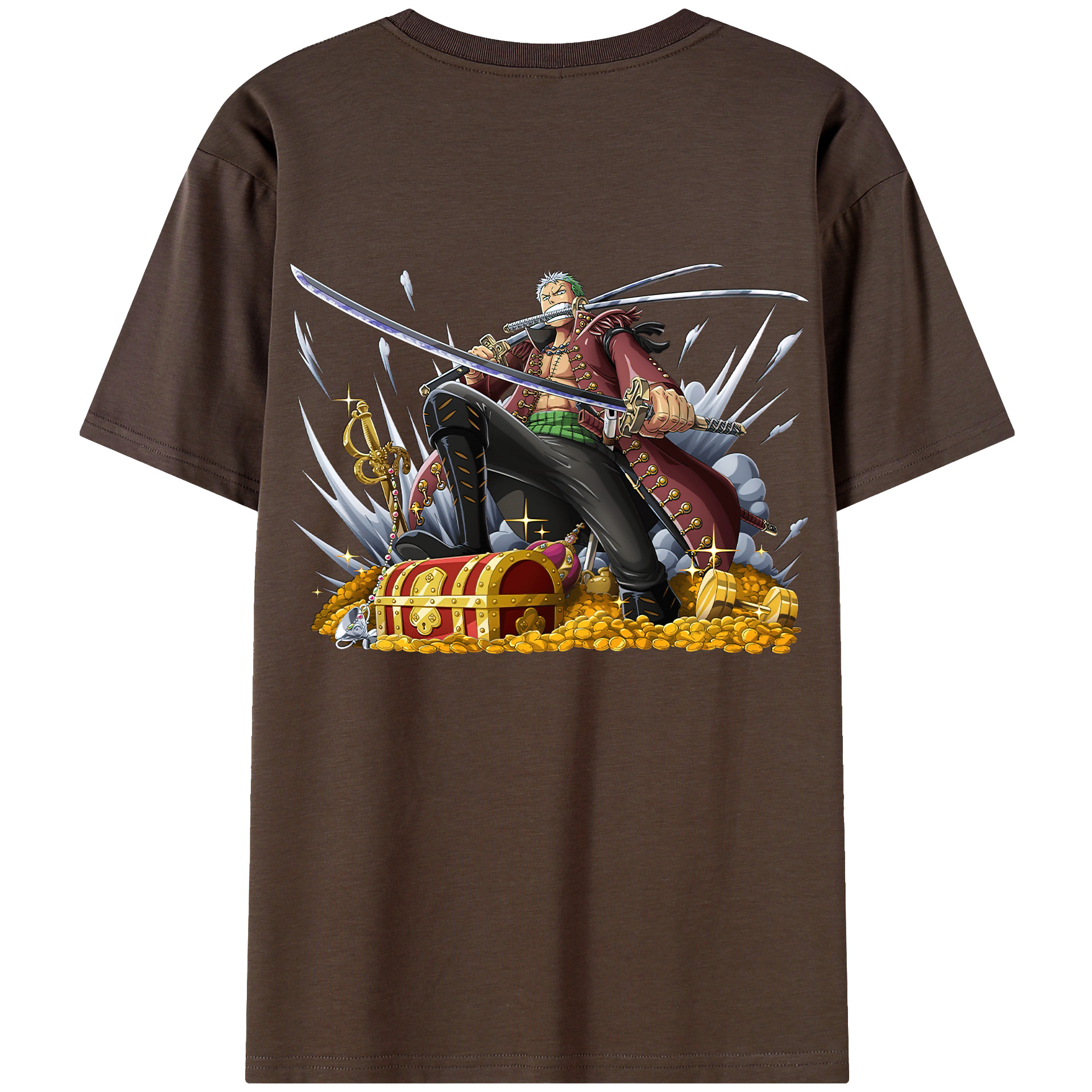 ワンピース ロロノア・ゾロ ONE PIECE Roronoa Zoro 綿100％半袖Tシャツ（背面プリント）