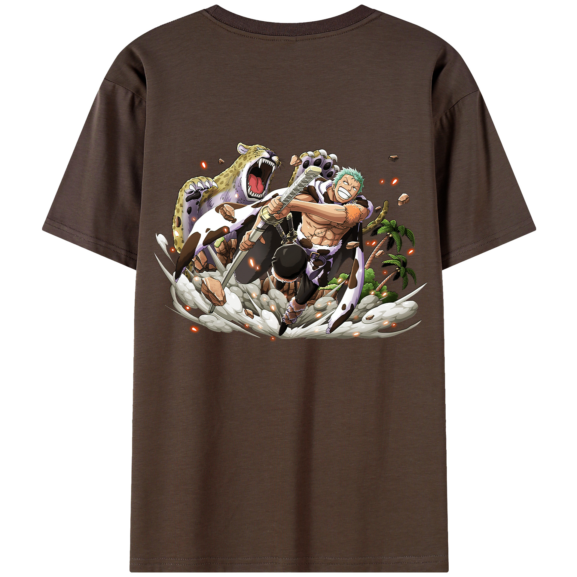 ワンピース ロロノア・ゾロ ONE PIECE Roronoa Zoro 綿100％半袖Tシャツ（背面プリント）