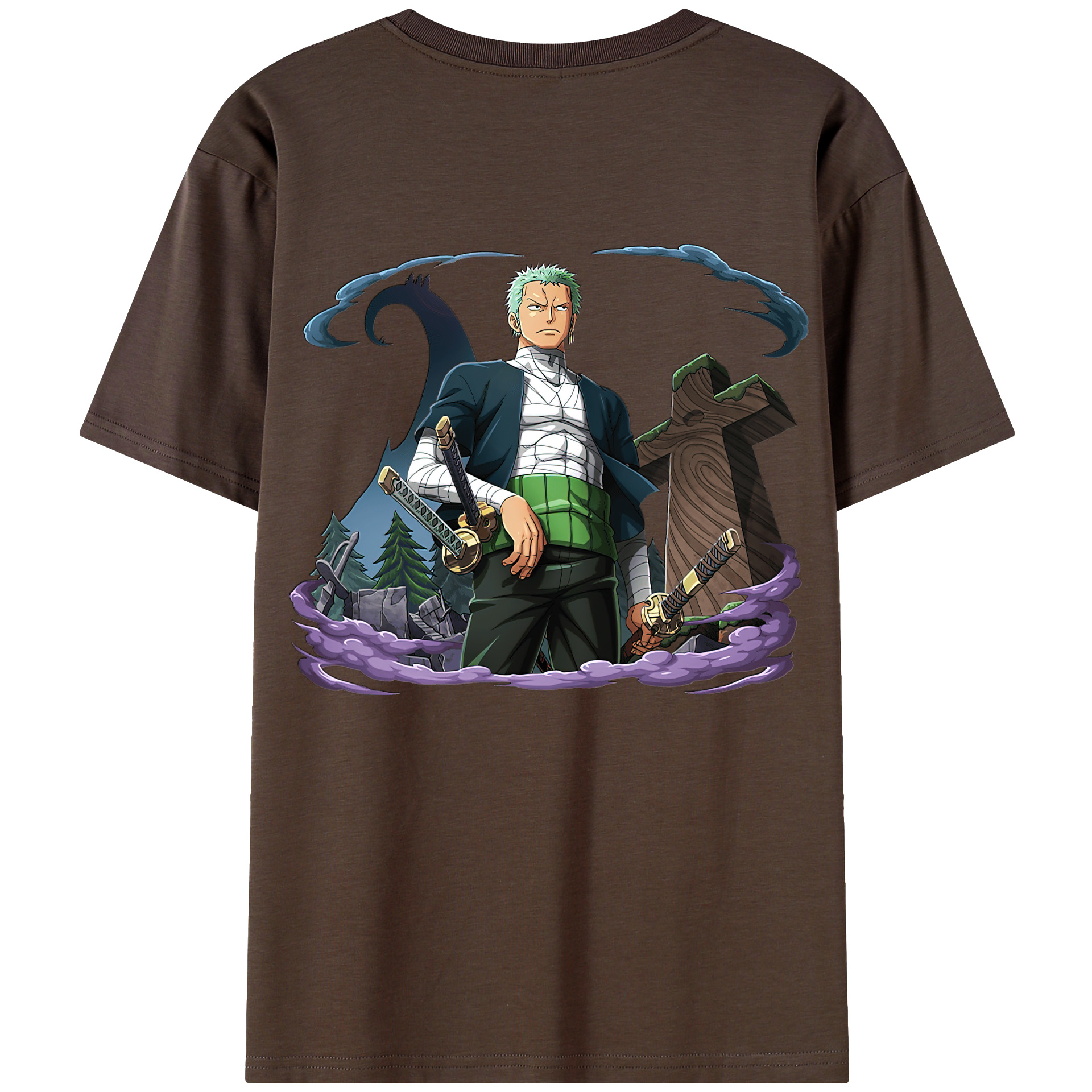 ワンピース ロロノア・ゾロ ONE PIECE Roronoa Zoro 綿100％半袖Tシャツ（背面プリント）