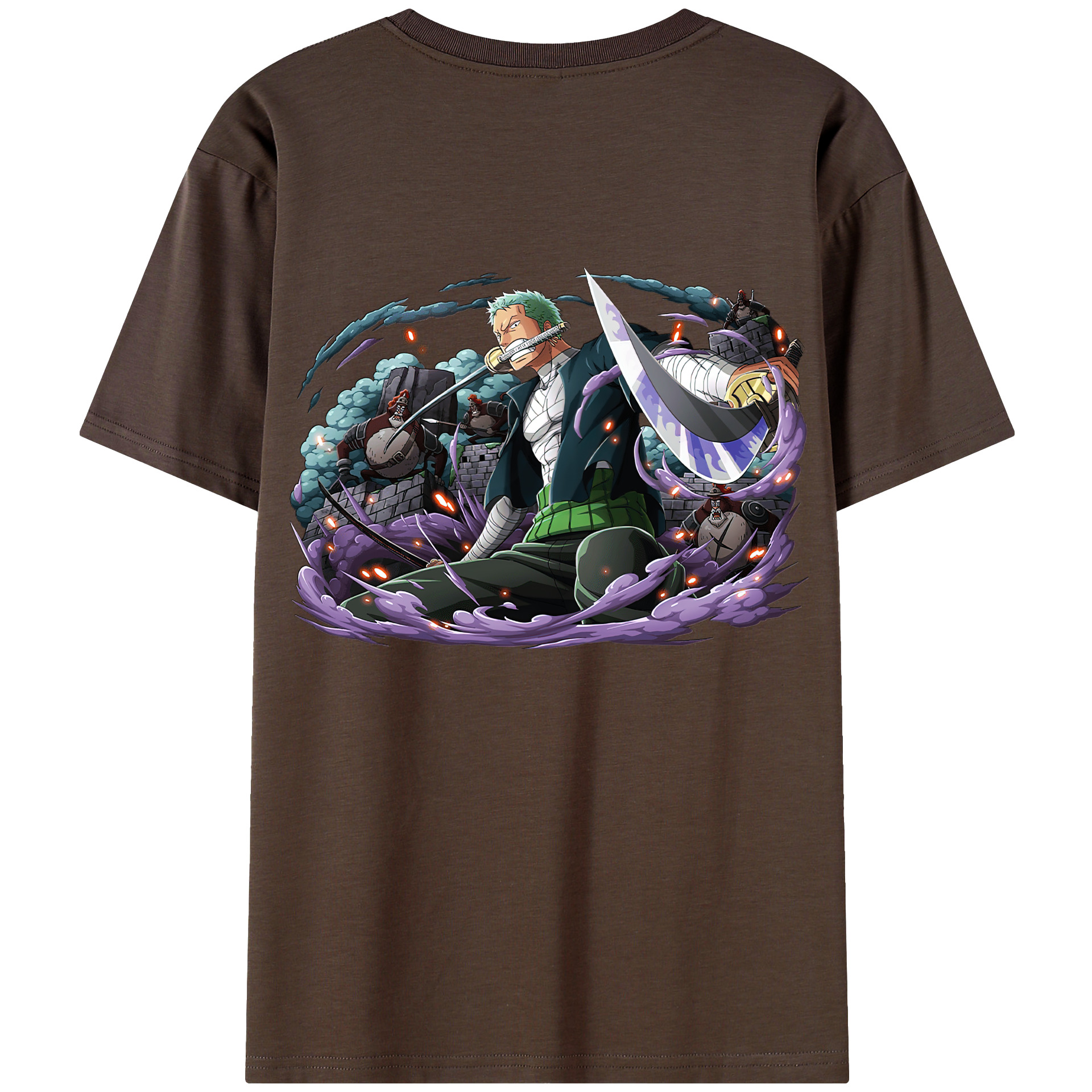 ワンピース ロロノア・ゾロ ONE PIECE Roronoa Zoro 綿100％半袖Tシャツ（背面プリント）