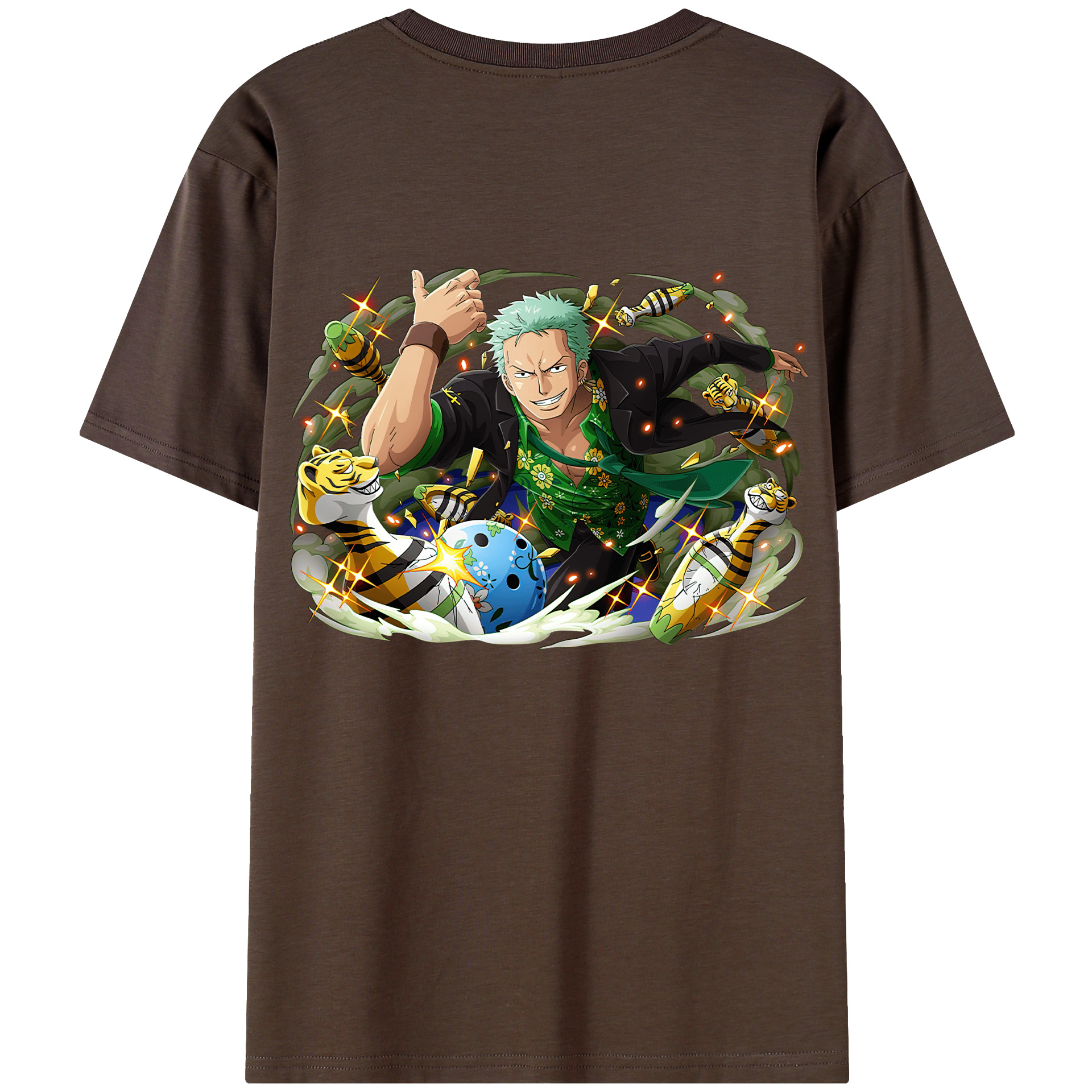 ワンピース ロロノア・ゾロ ONE PIECE Roronoa Zoro 綿100％半袖Tシャツ（背面プリント）