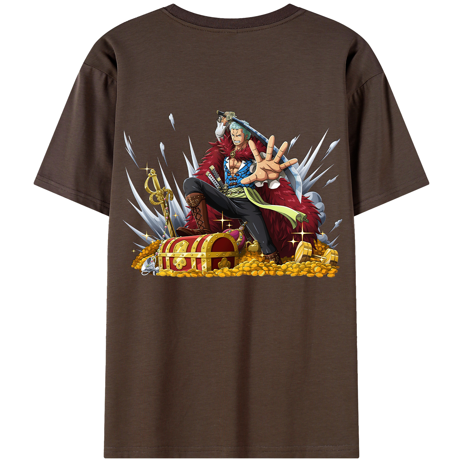 ワンピース ロロノア・ゾロ ONE PIECE Roronoa Zoro 綿100％半袖Tシャツ（背面プリント）