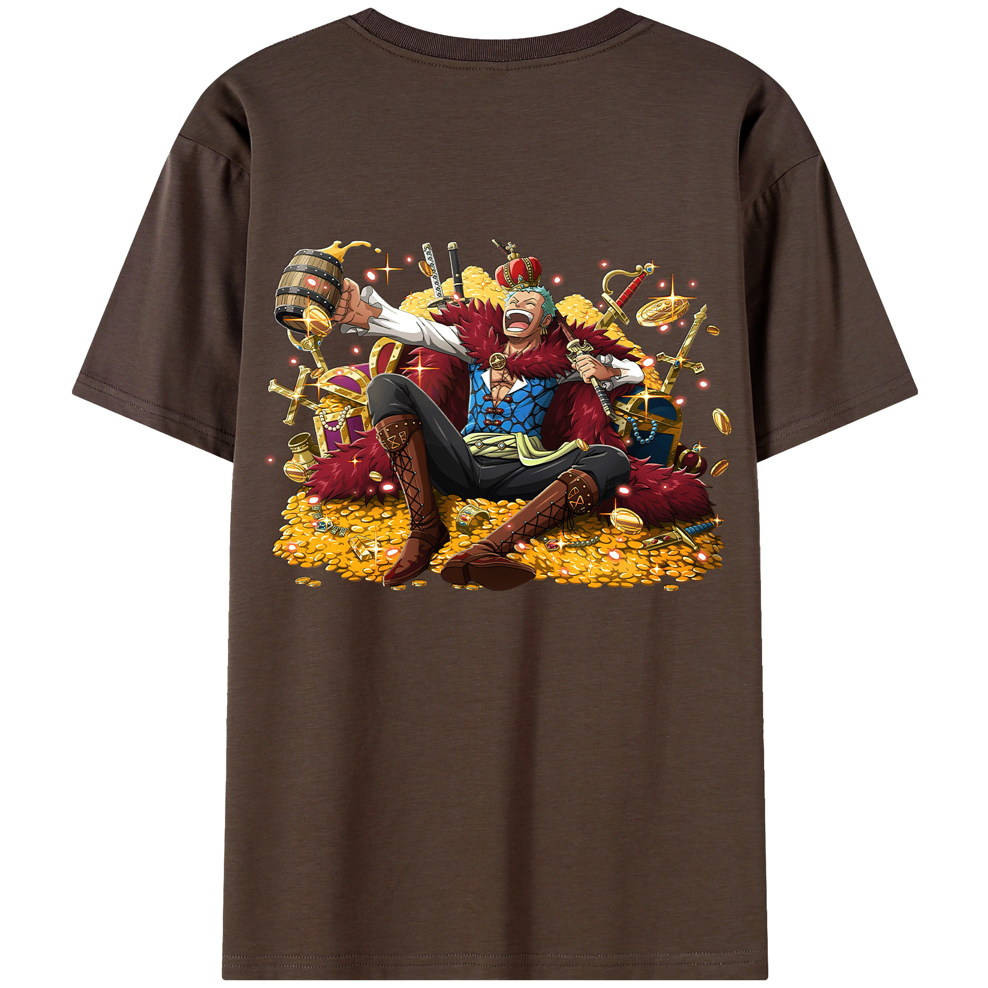 ワンピース ロロノア・ゾロ ONE PIECE Roronoa Zoro 綿100％半袖Tシャツ（背面プリント）