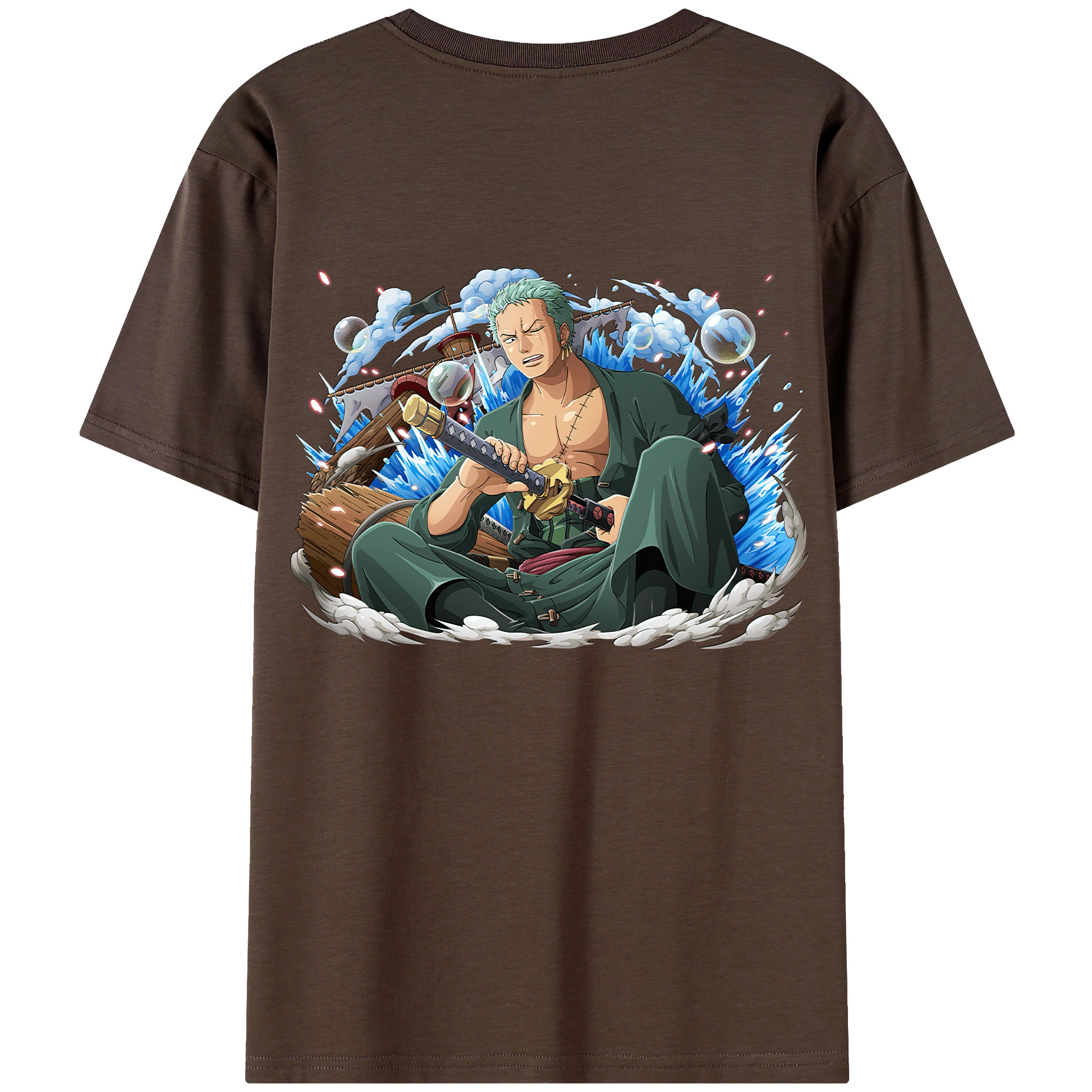 ワンピース ロロノア・ゾロ ONE PIECE Roronoa Zoro 綿100％半袖Tシャツ（背面プリント）