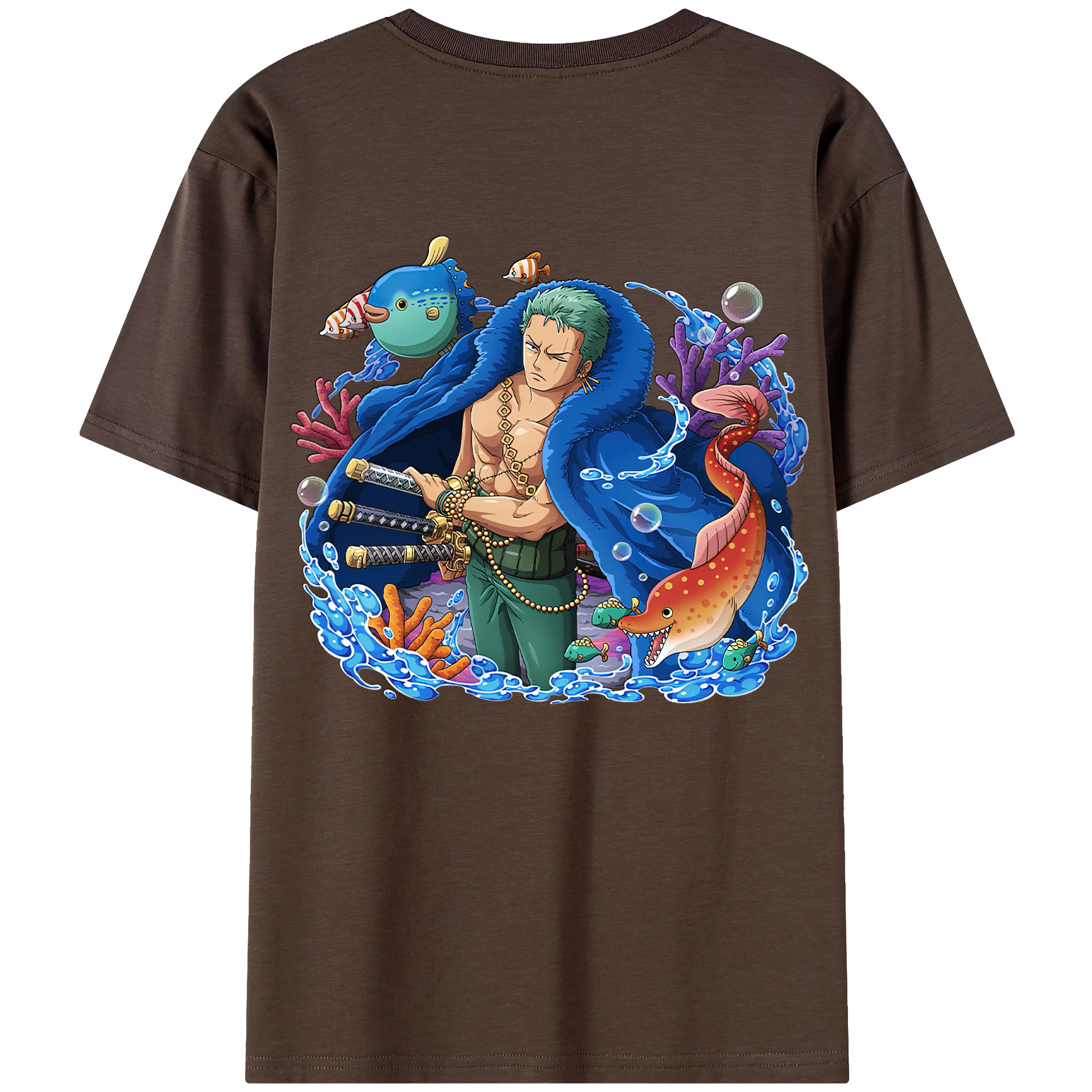 （画像用） ワンピース ロロノア・ゾロ ONE PIECE Roronoa Zoro 綿100％半袖Tシャツ（背面プリント）