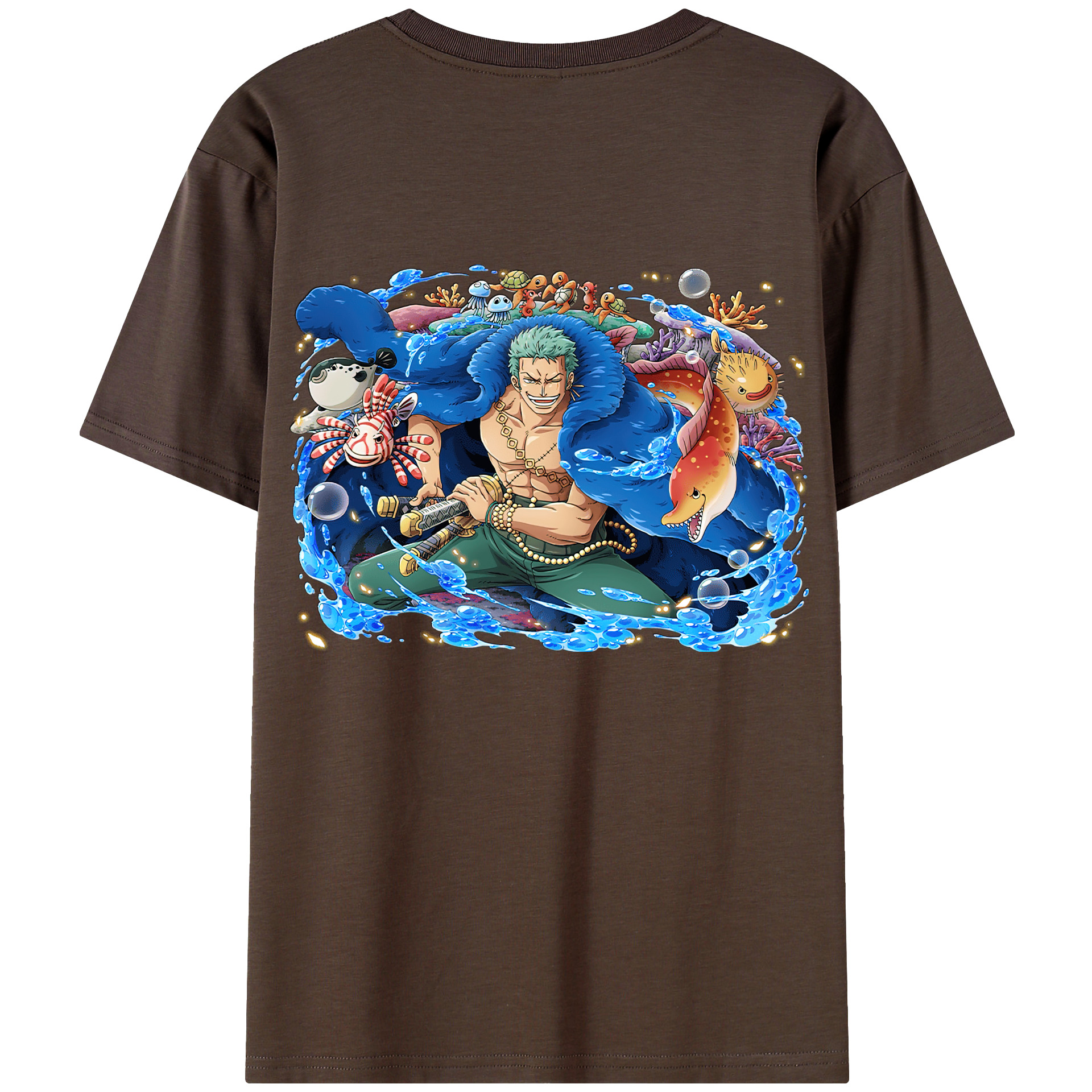 ワンピース ロロノア・ゾロ ONE PIECE Roronoa Zoro 綿100％半袖Tシャツ（背面プリント）