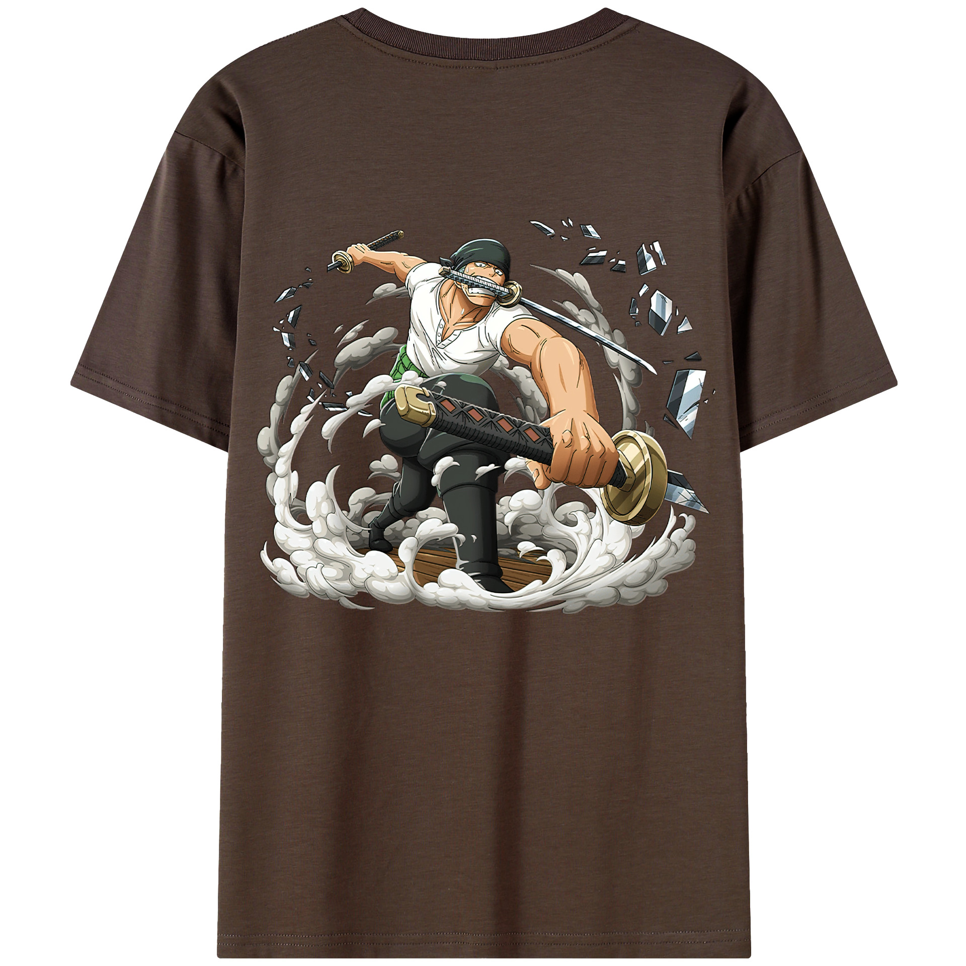 ワンピース ロロノア・ゾロ ONE PIECE Roronoa Zoro 綿100％半袖Tシャツ（背面プリント）