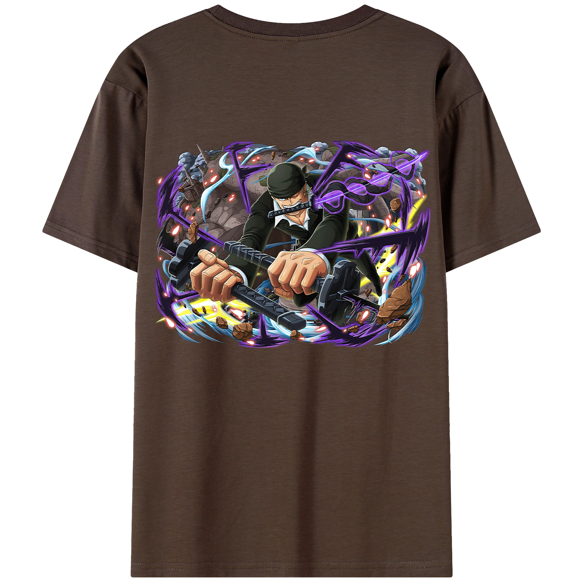 ワンピース ロロノア・ゾロ ONE PIECE Roronoa Zoro 綿100％半袖Tシャツ（背面プリント）