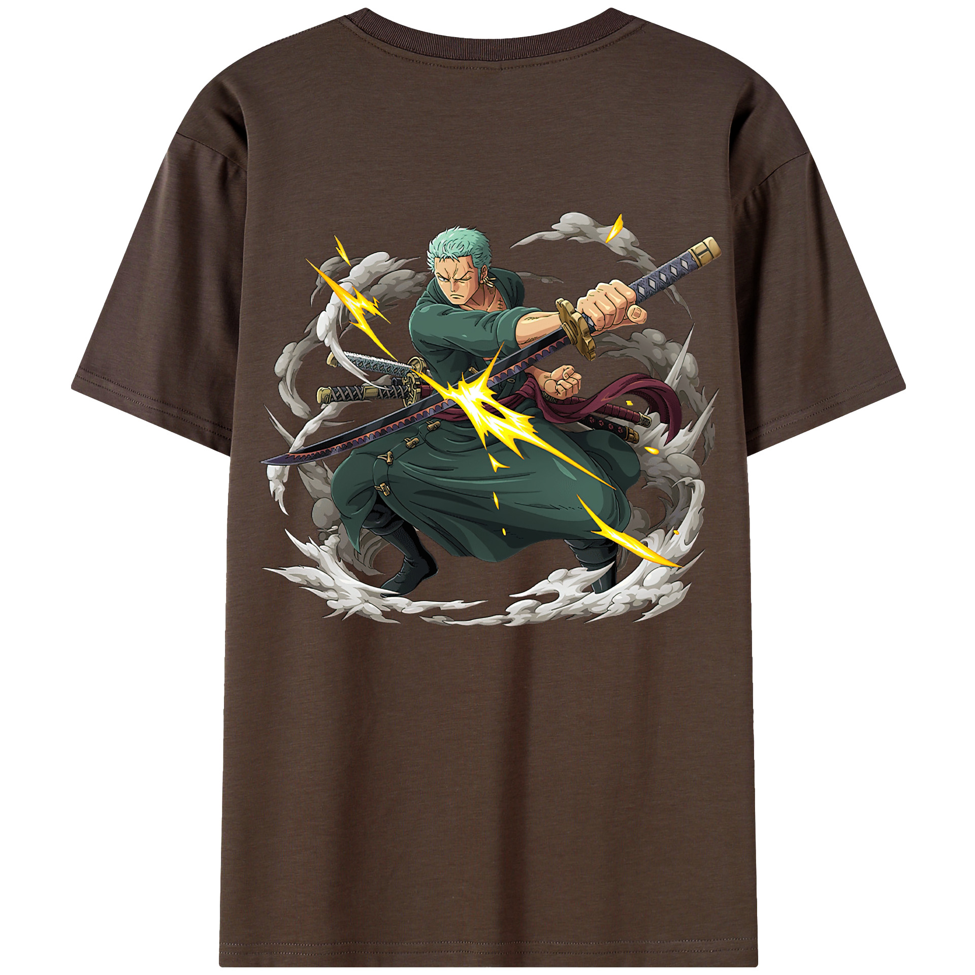 ワンピース ロロノア・ゾロ ONE PIECE Roronoa Zoro 綿100％半袖Tシャツ（背面プリント）