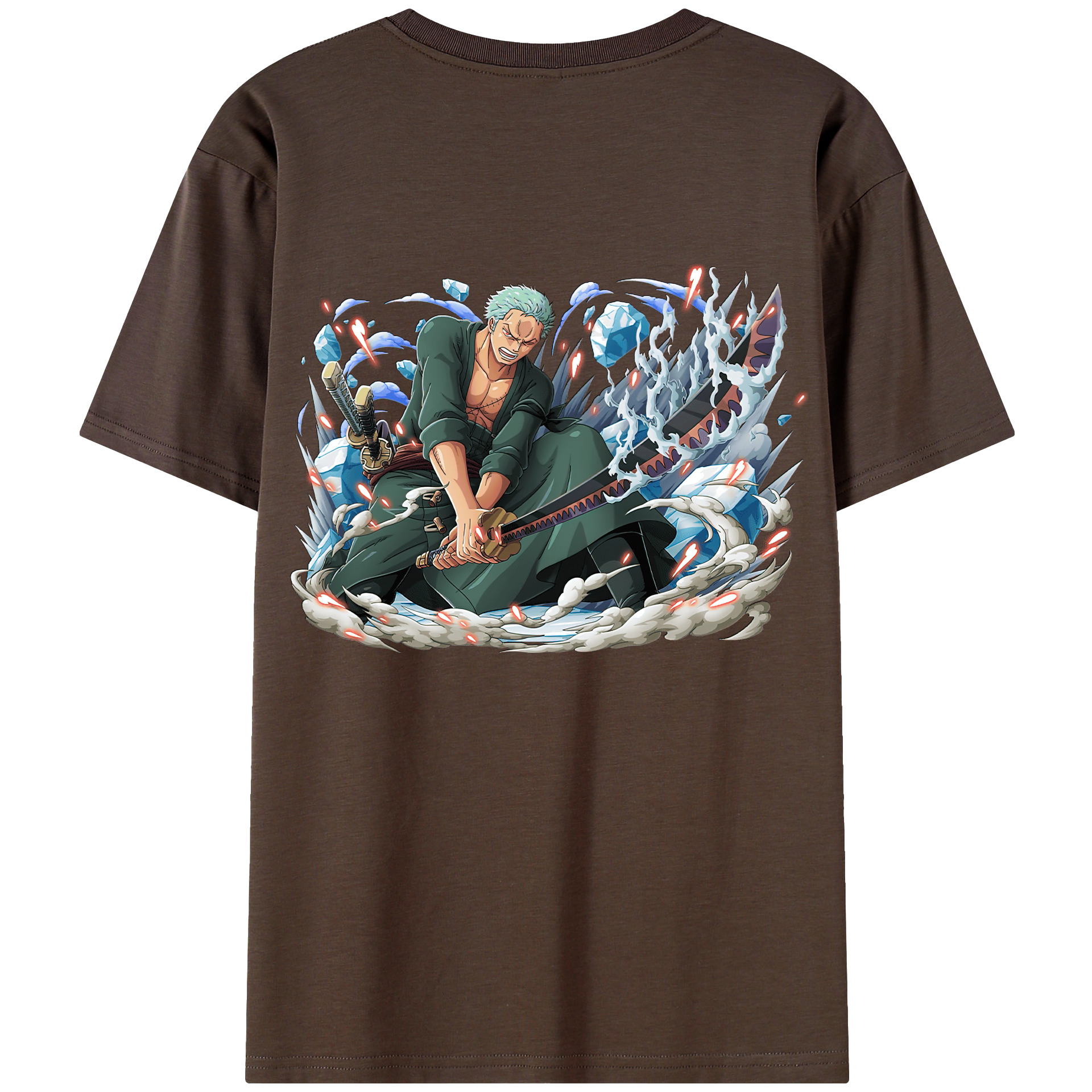 ワンピース ロロノア・ゾロ ONE PIECE Roronoa Zoro 綿100％半袖Tシャツ（背面プリント）