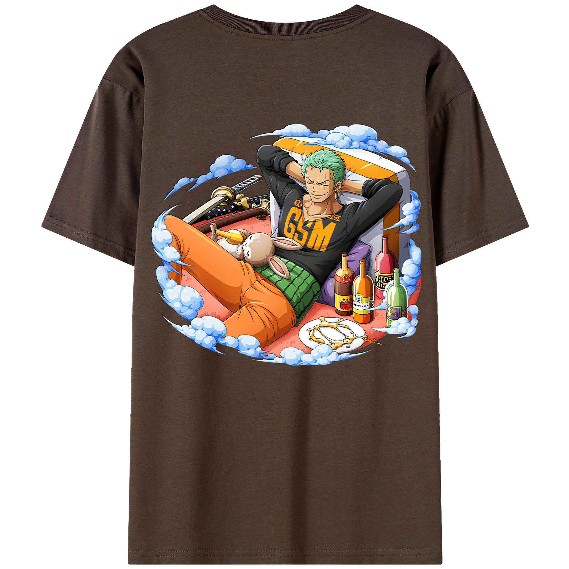 ワンピース ロロノア・ゾロ ONE PIECE Roronoa Zoro 綿100％半袖Tシャツ（背面プリント）