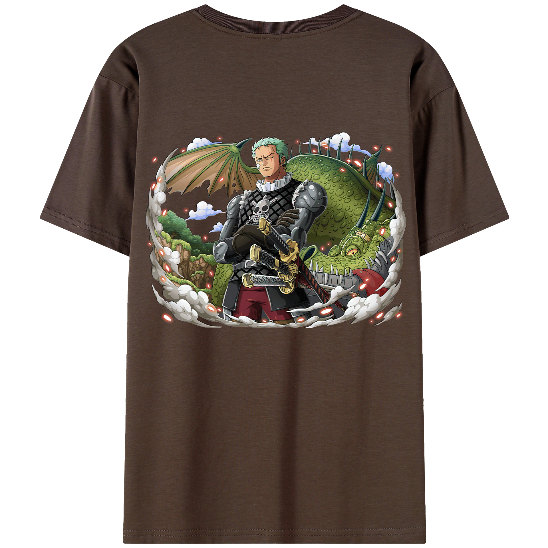 ワンピース ロロノア・ゾロ ONE PIECE Roronoa Zoro 綿100％半袖Tシャツ（背面プリント）