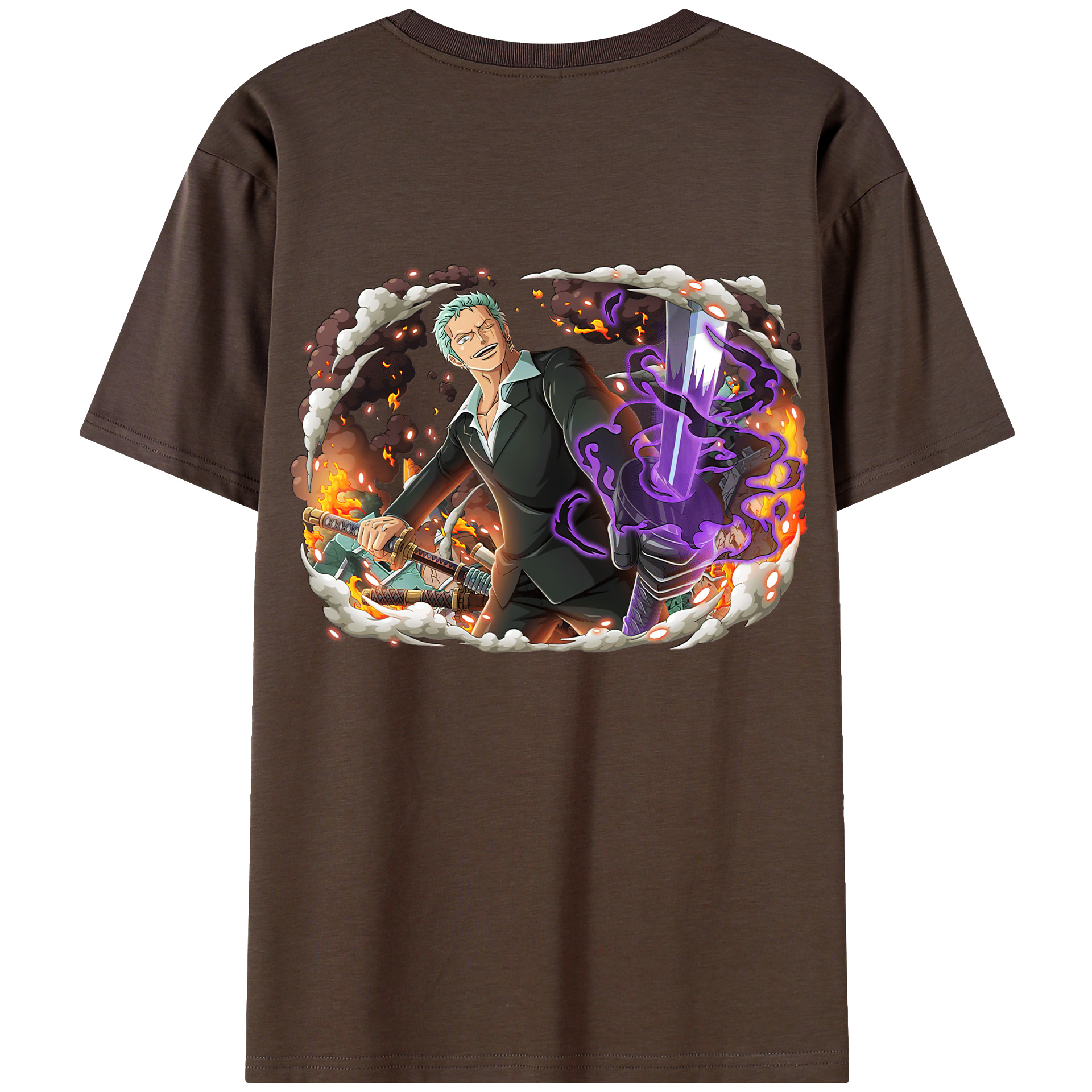 ワンピース ロロノア・ゾロ ONE PIECE Roronoa Zoro 綿100％半袖Tシャツ（背面プリント）